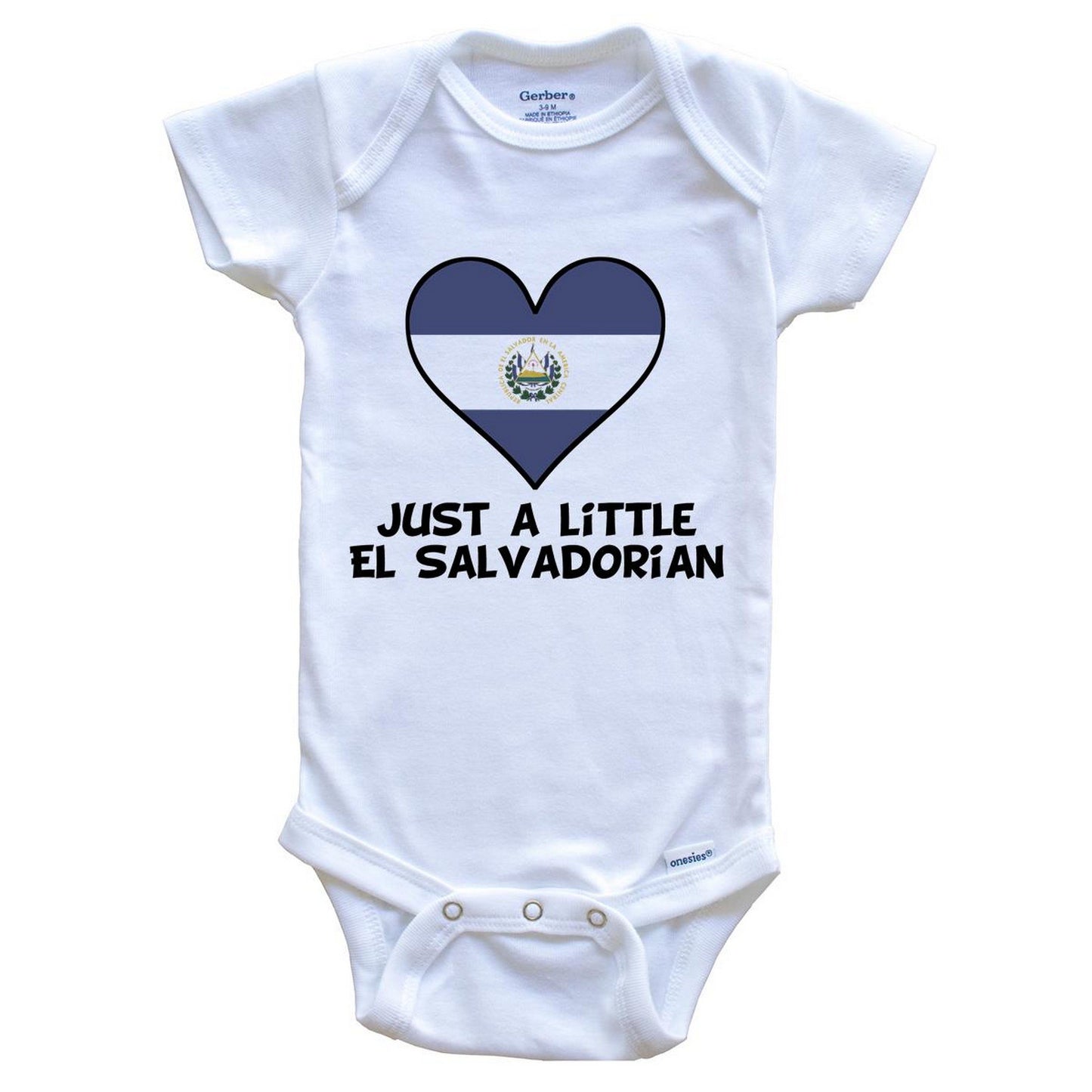 Just A Little Salvadorian Onesie - Funny El Salvador Flag Baby Bodysuit