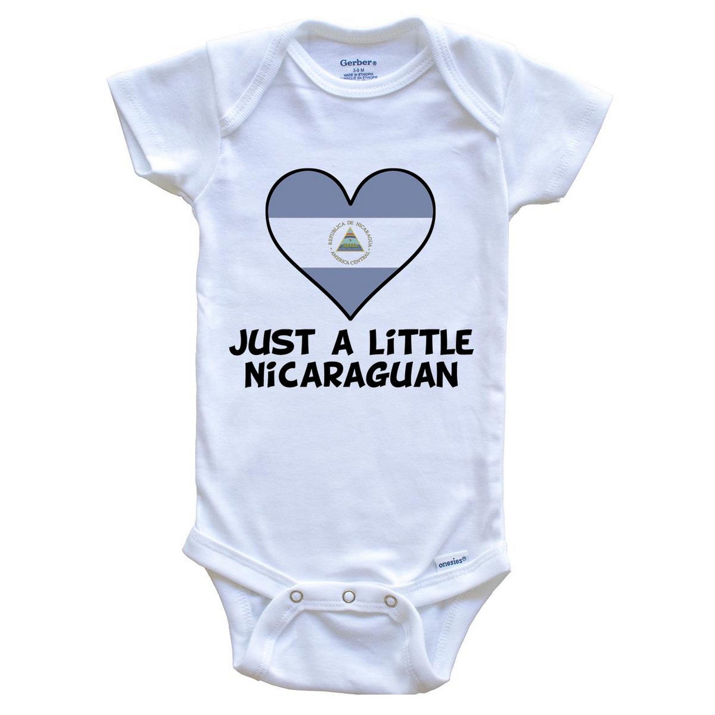 Just A Little Nicaraguan Onesie - Funny Nicaragua Flag Baby Bodysuit