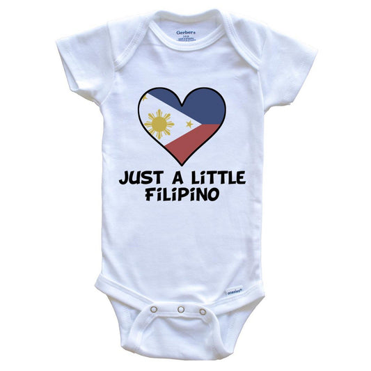 Just A Little Filipino Onesie - Funny Philippines Flag Baby Bodysuit