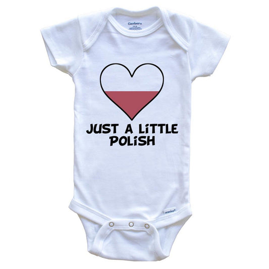 Just A Little Polish Onesie - Funny Poland Flag Baby Bodysuit