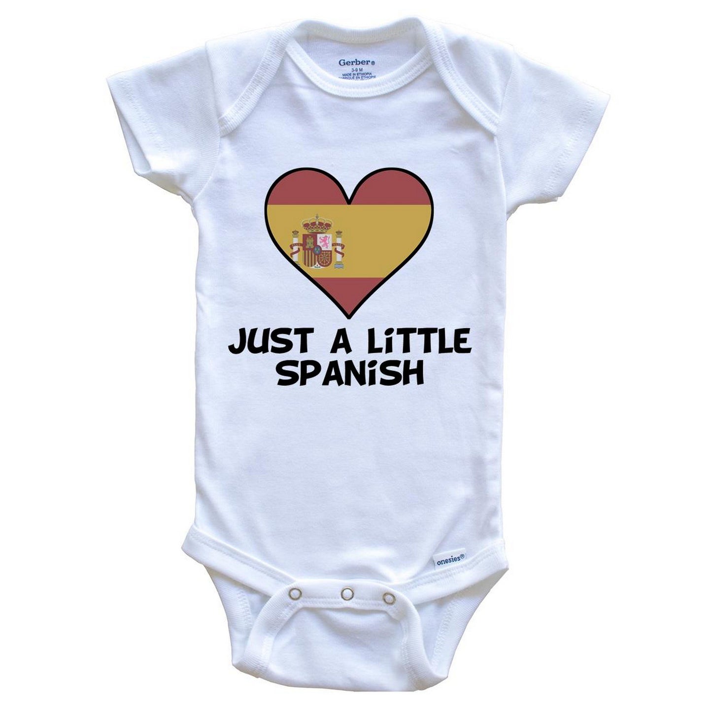 Just A Little Spanish Onesie - Funny Spain Flag Baby Bodysuit