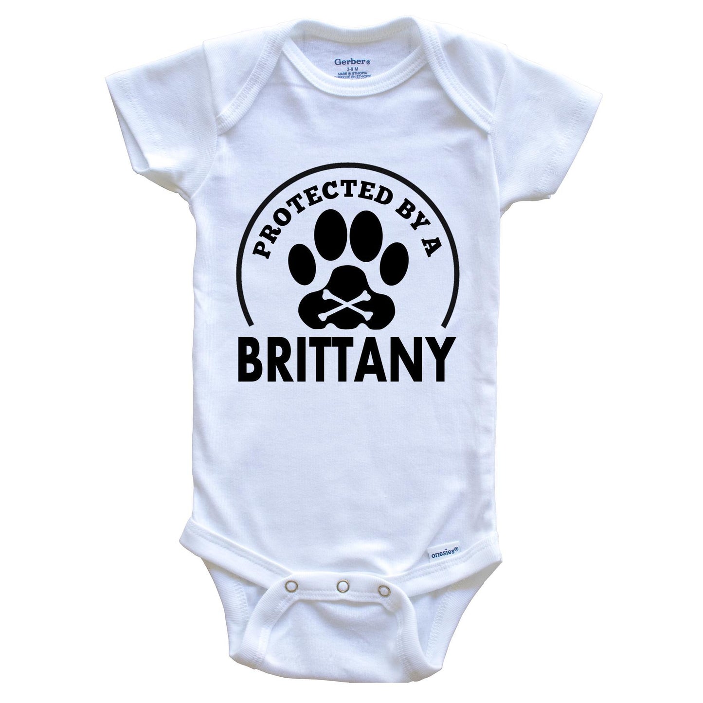 Protected By A Brittany Funny Baby Onesie