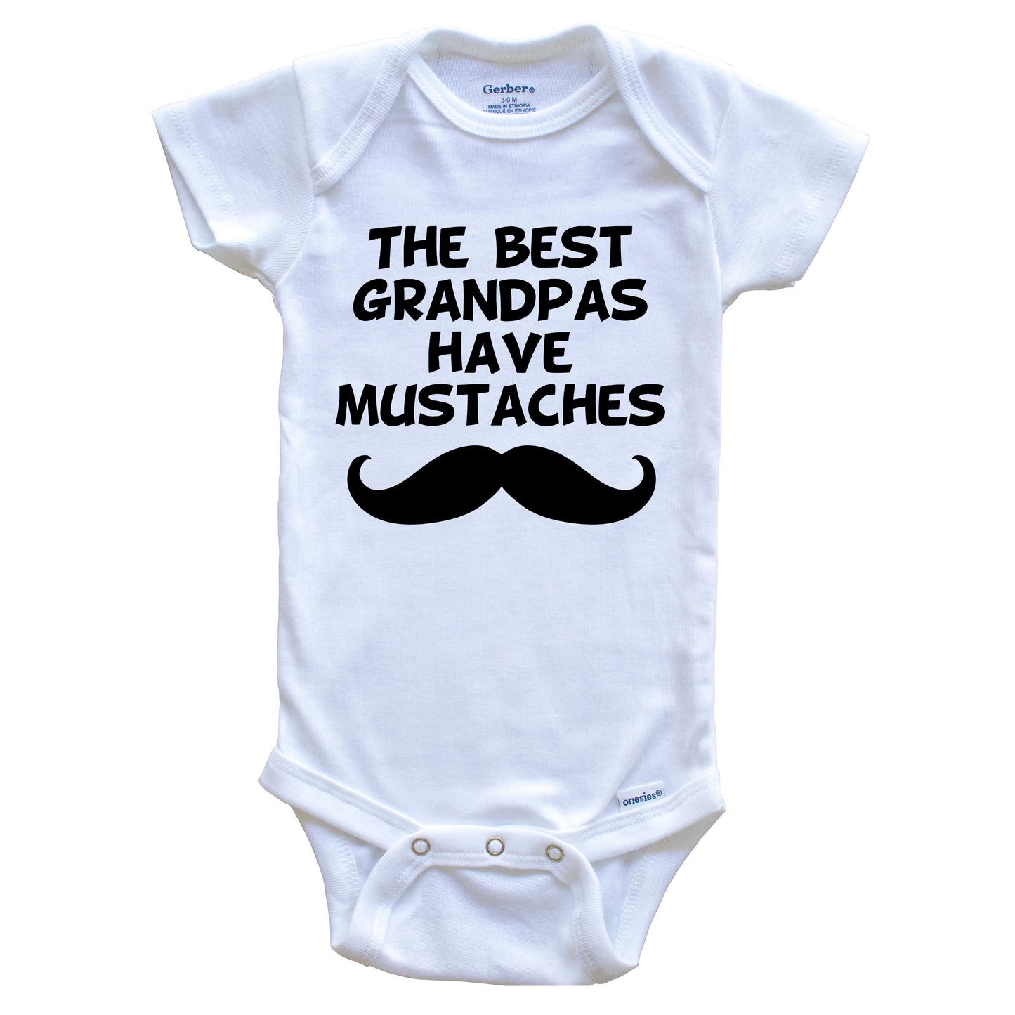 The Best Grandpas Have Mustaches Baby Onesie