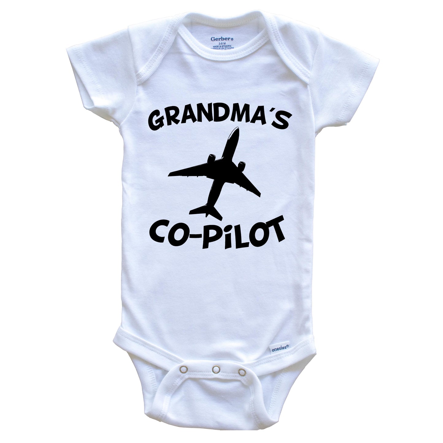 Grandma's Co-Pilot Cute Airplane Baby Onesie