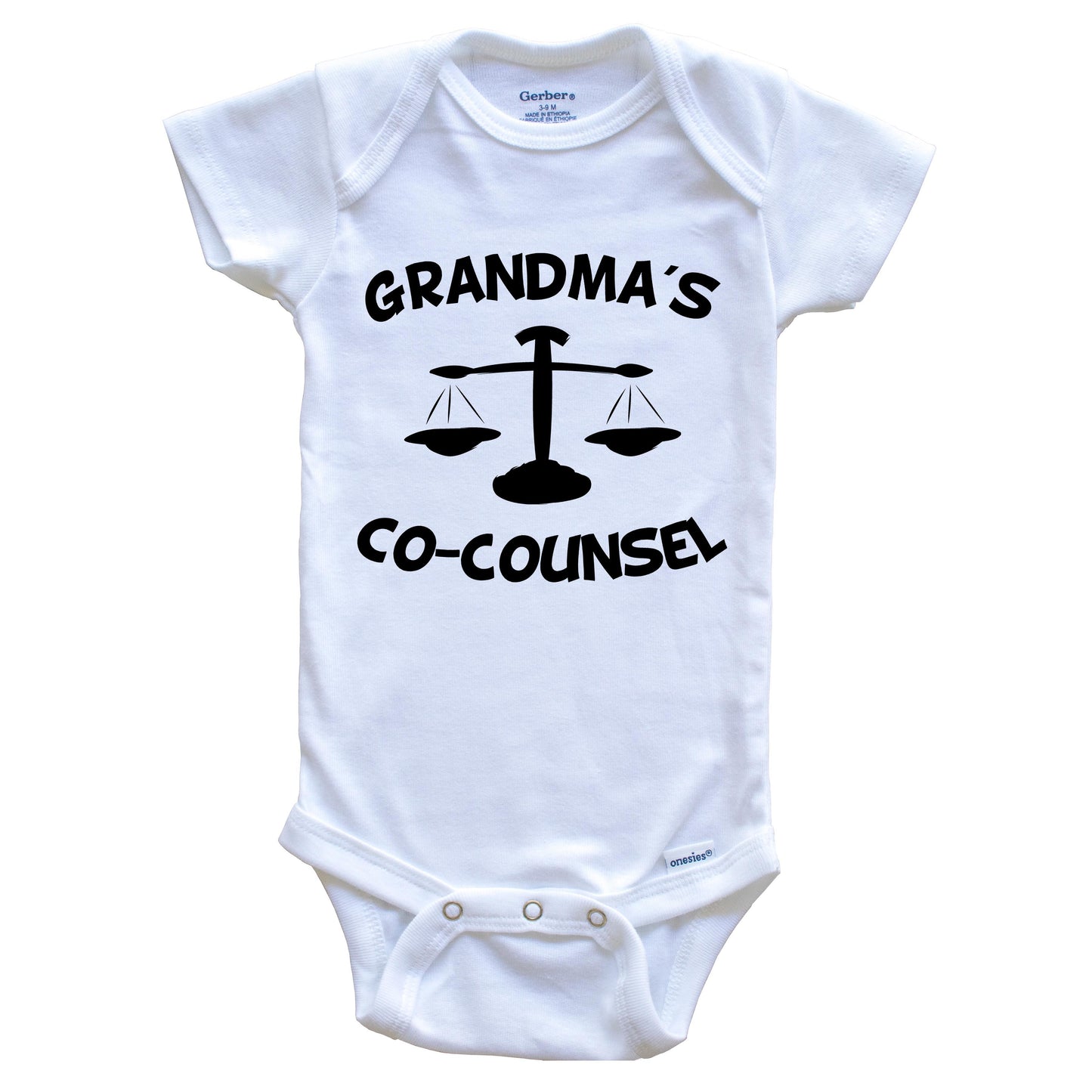 Grandma's Co-Counsel Funny Lawyer Baby Onesie