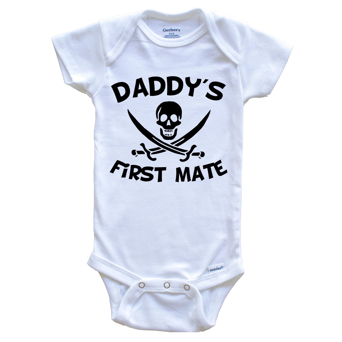 Daddy's First Mate Funny Pirate Baby Onesie