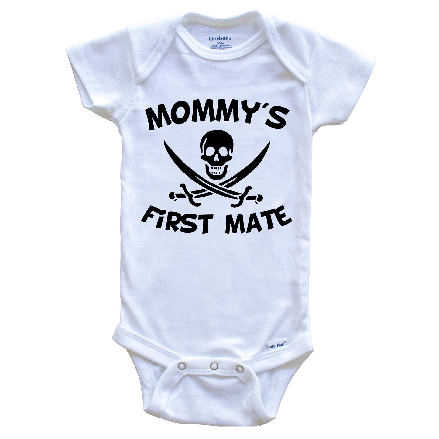 Mommy's First Mate Funny Pirate Baby Onesie