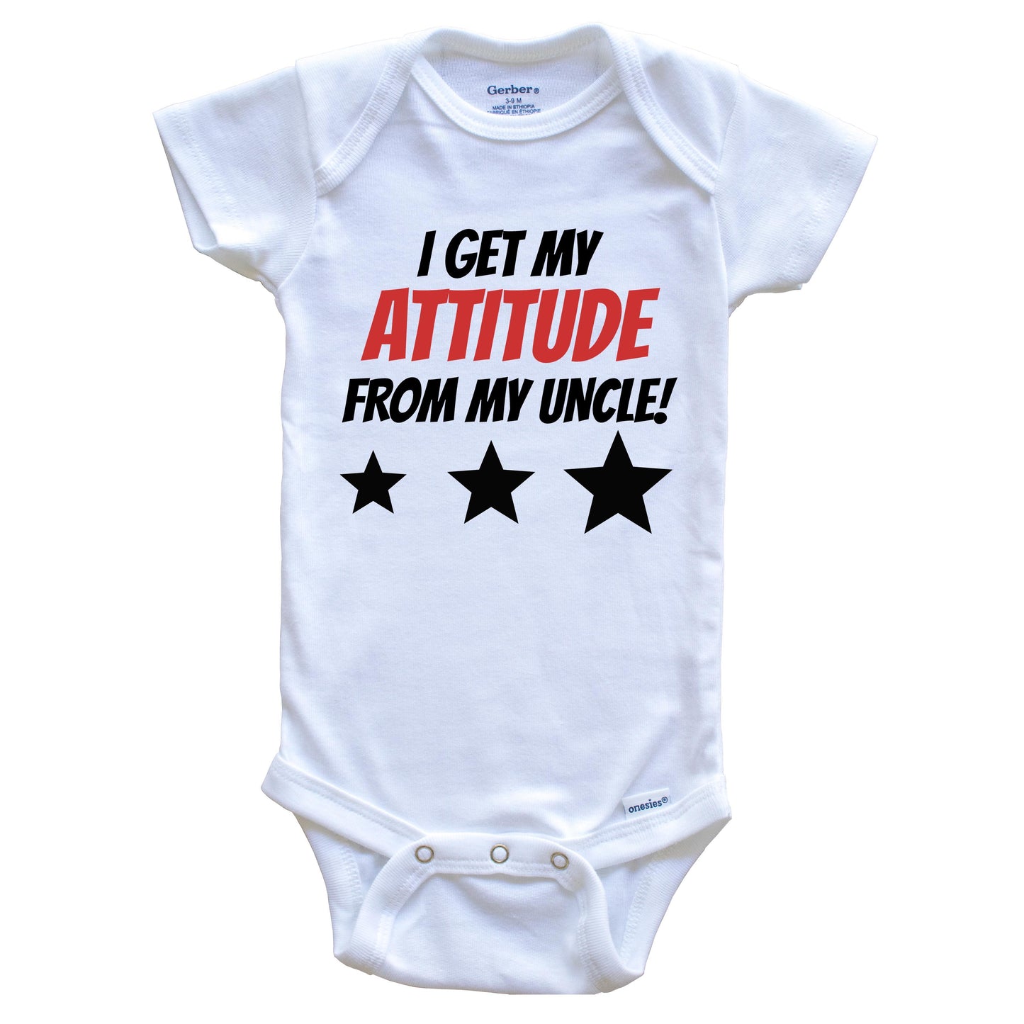 I Get My Attitude From My Uncle Funny Niece Nephew Baby Onesie