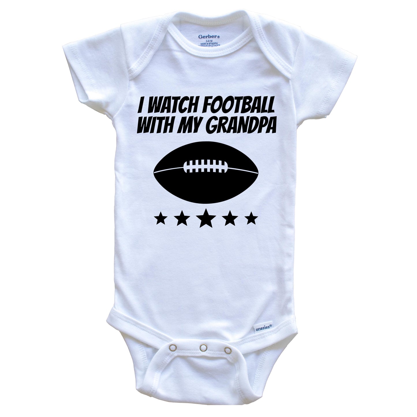 I Watch Football With My Grandpa Cute Granchild Baby Onesie