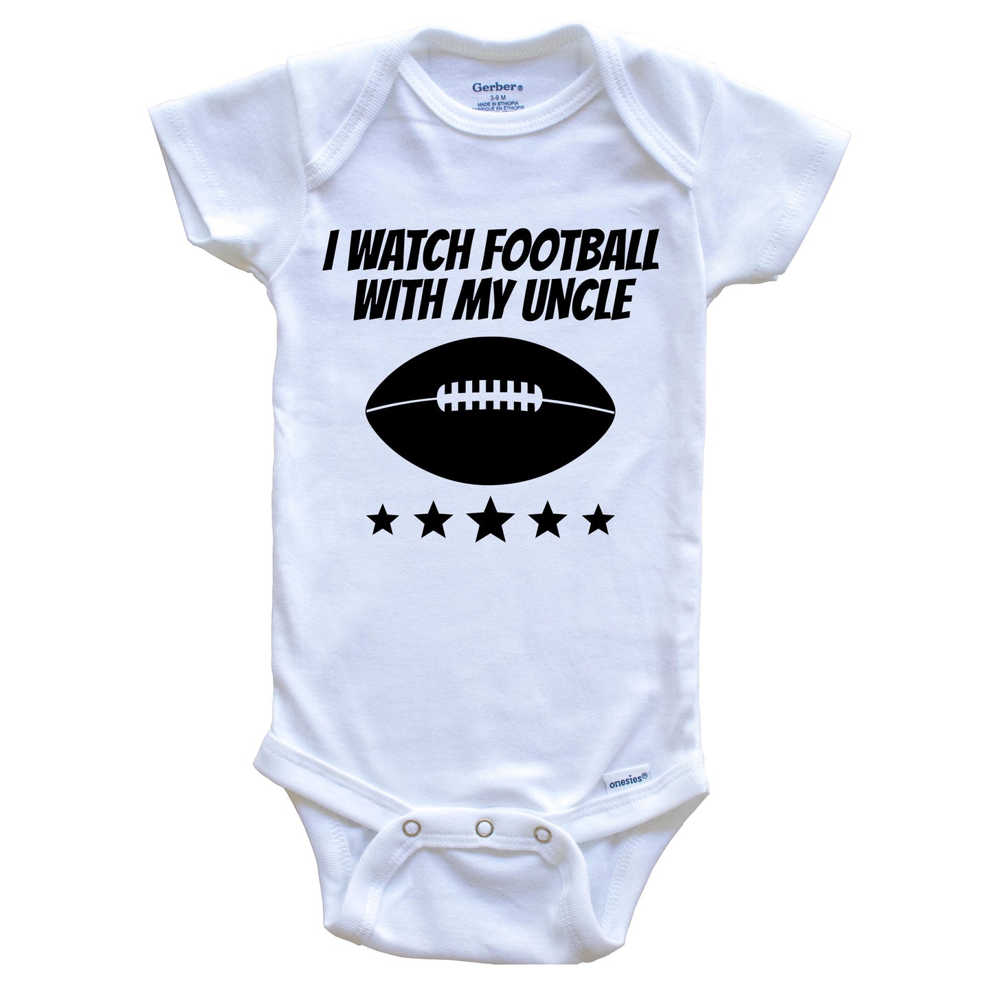 I Watch Football With My Uncle Cute Niece Nephew Baby Onesie