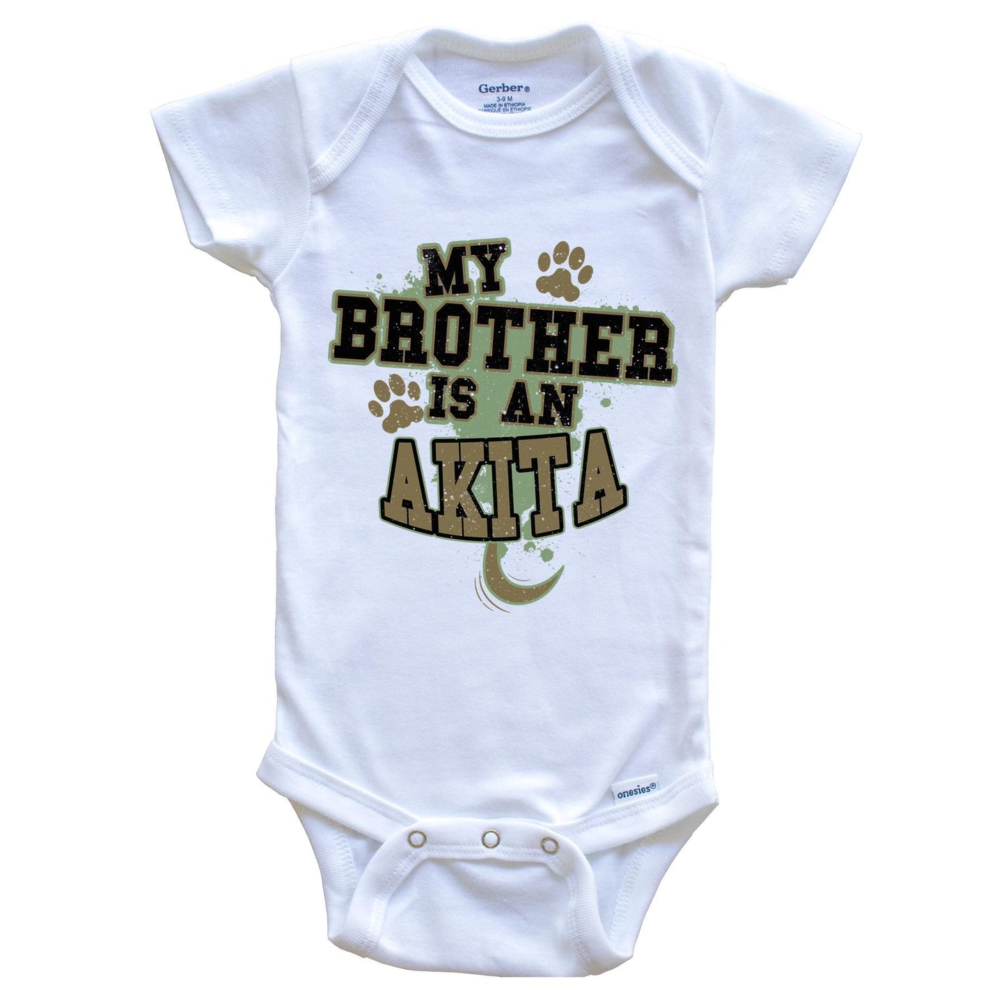 My Brother Is An Akita Funny Dog Baby Onesie