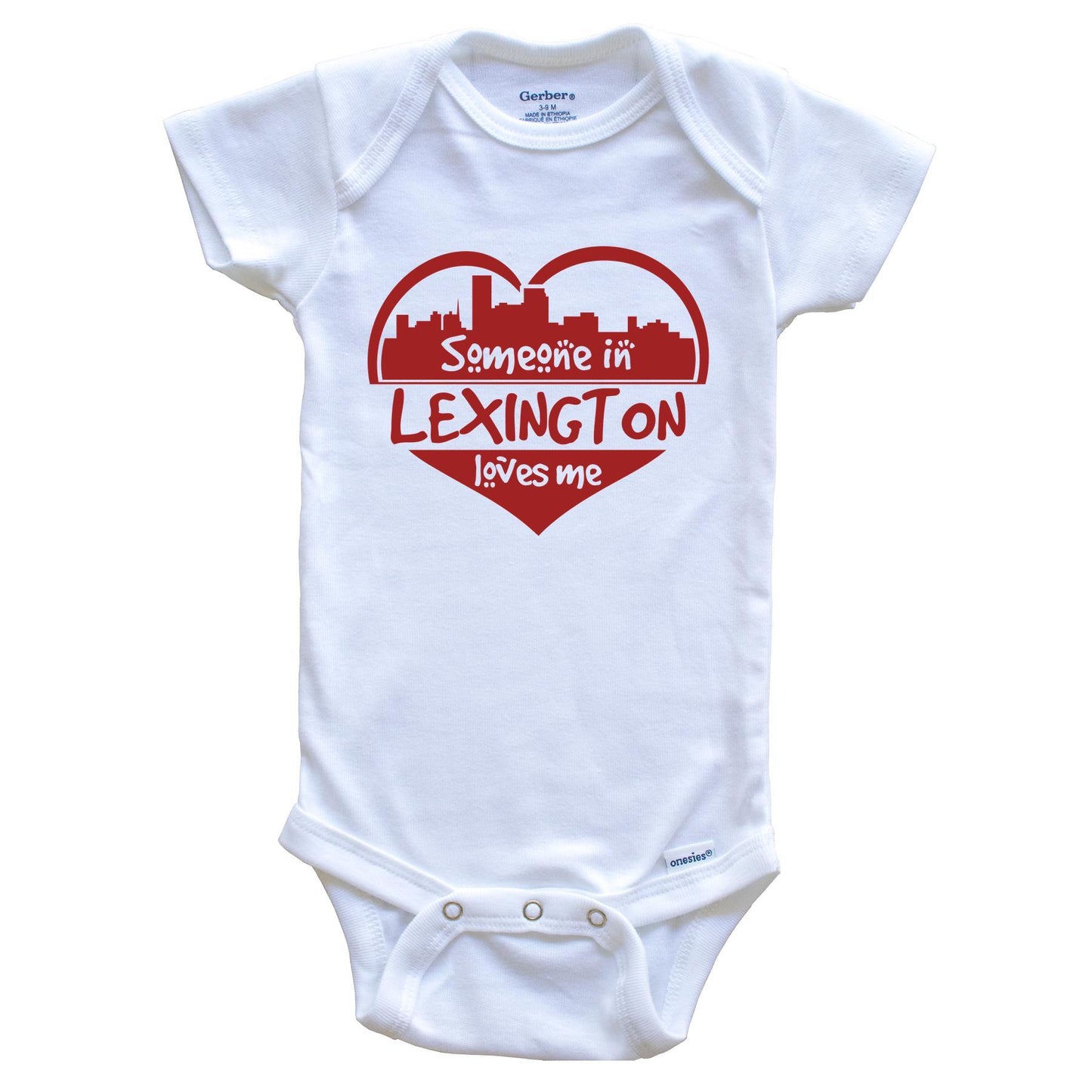 Someone in Lexington Loves Me Lexington Kentucky Skyline Heart Baby Onesie