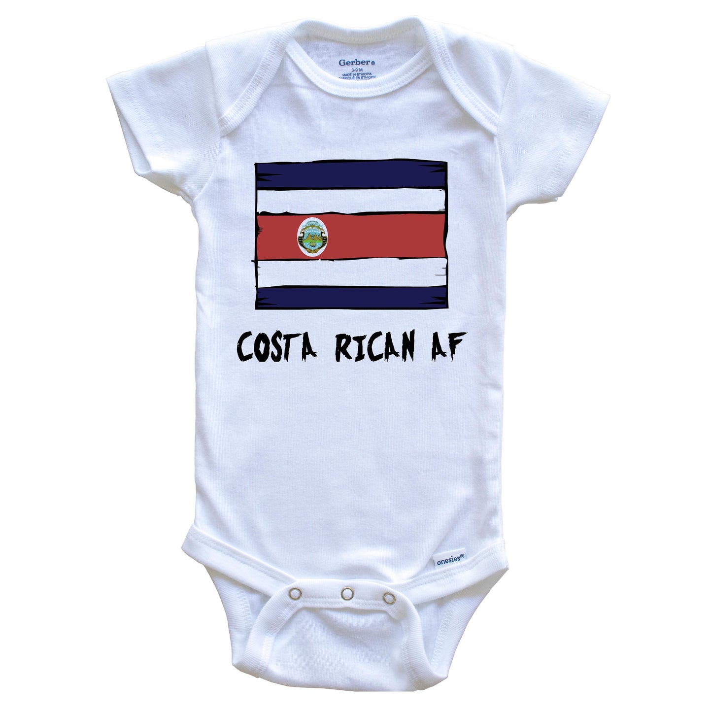 Costa Rican AF Funny Costa Rica Flag Baby Onesie