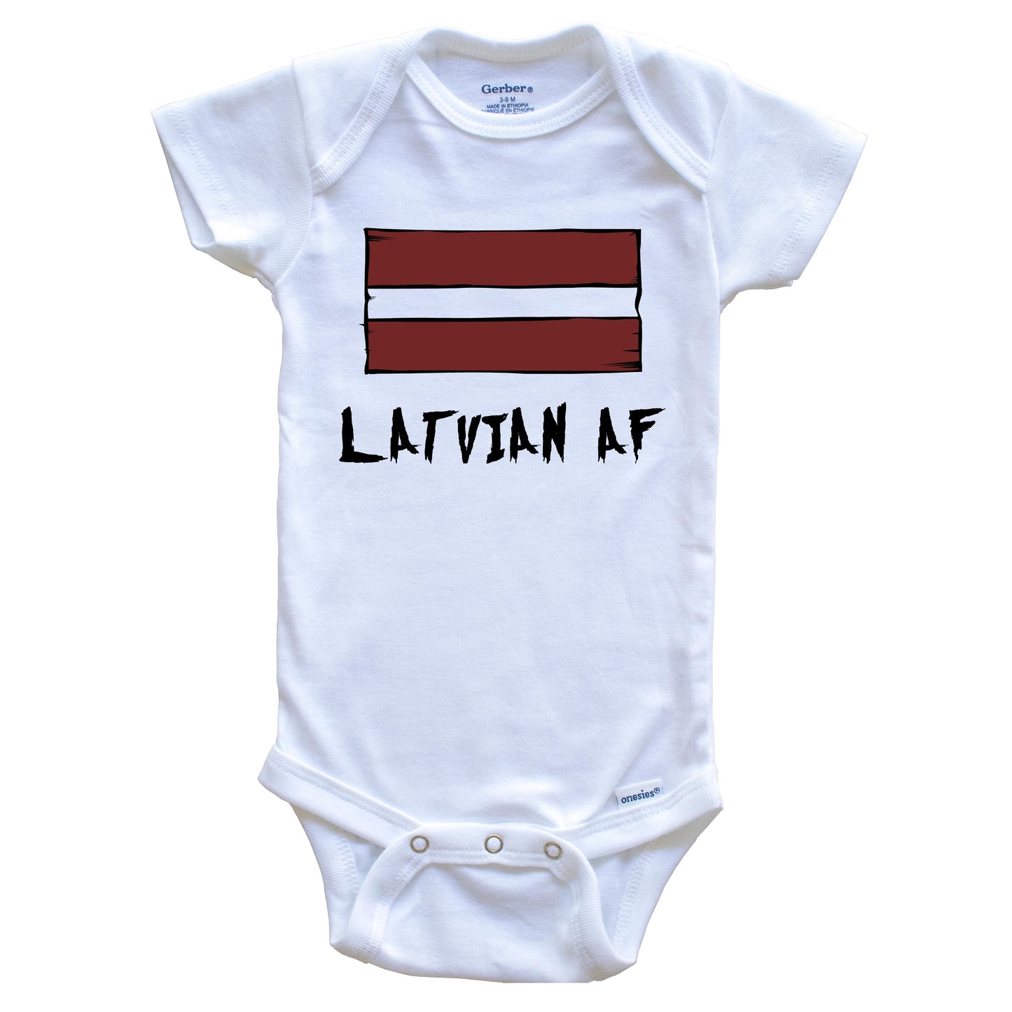 Latvian AF Funny Latvia Flag Baby Onesie