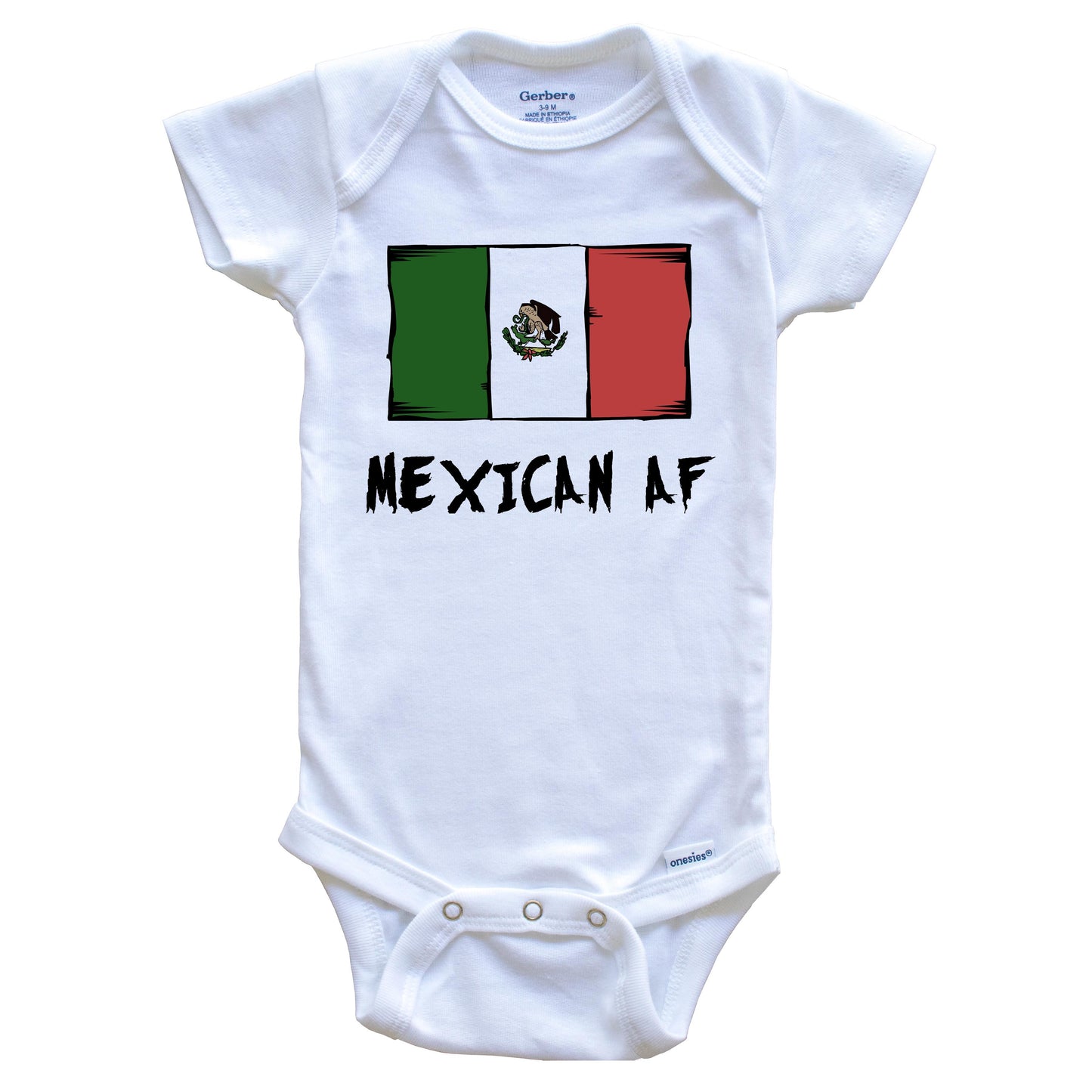 Mexican AF Funny Mexico Flag Baby Onesie