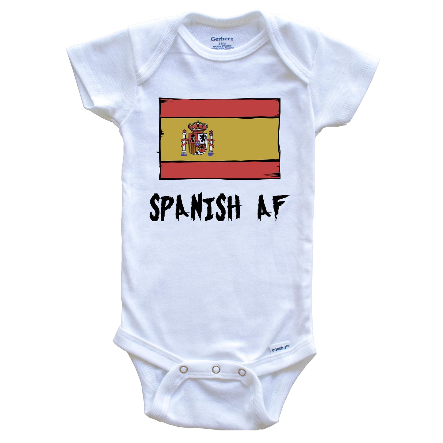 Spanish AF Funny Spain Flag Baby Onesie