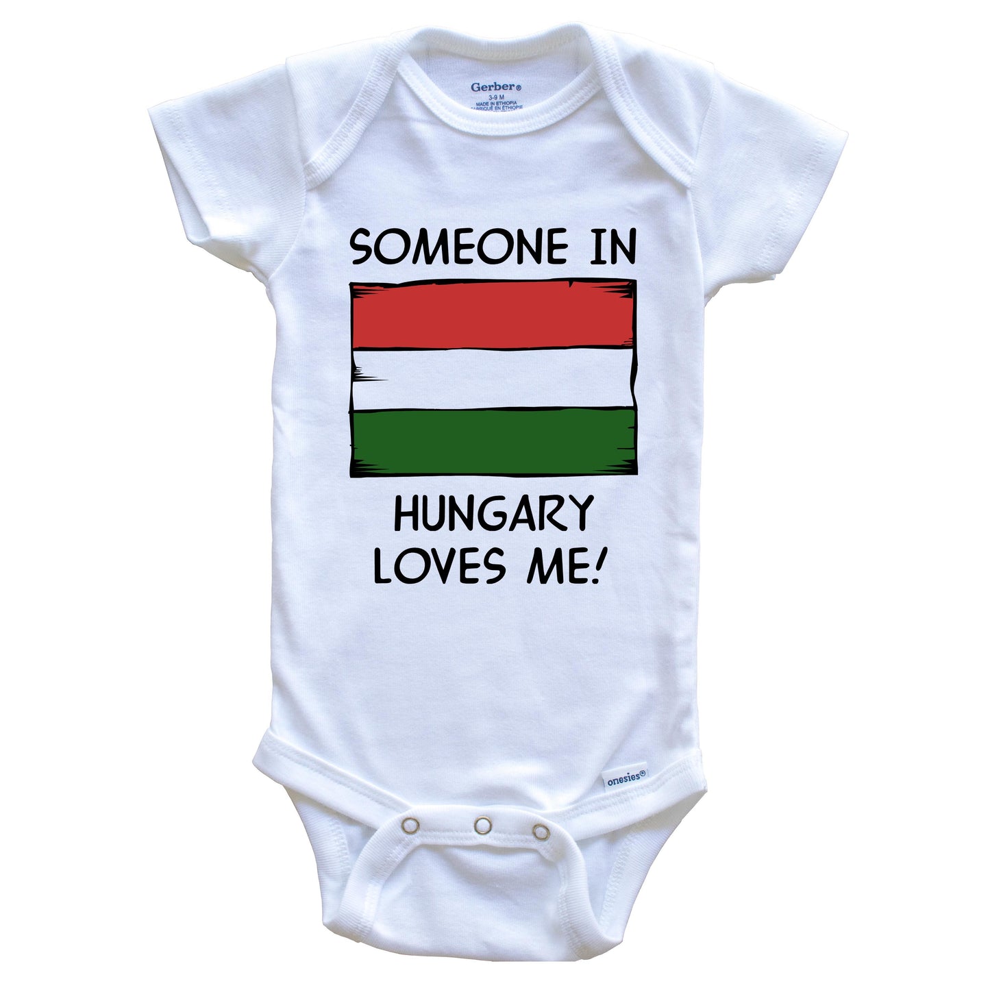 Someone In Hungary Loves Me Hungarian Flag Baby Onesie