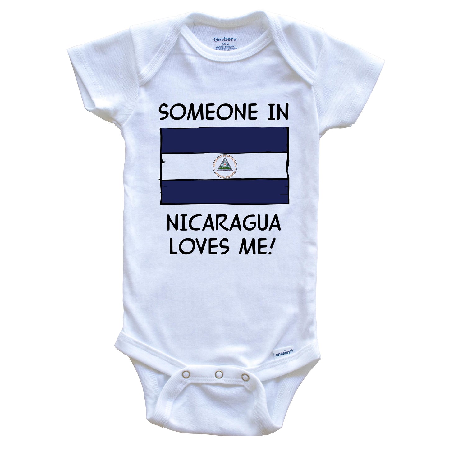Someone In Nicaragua Loves Me Nicaraguan Flag Baby Onesie