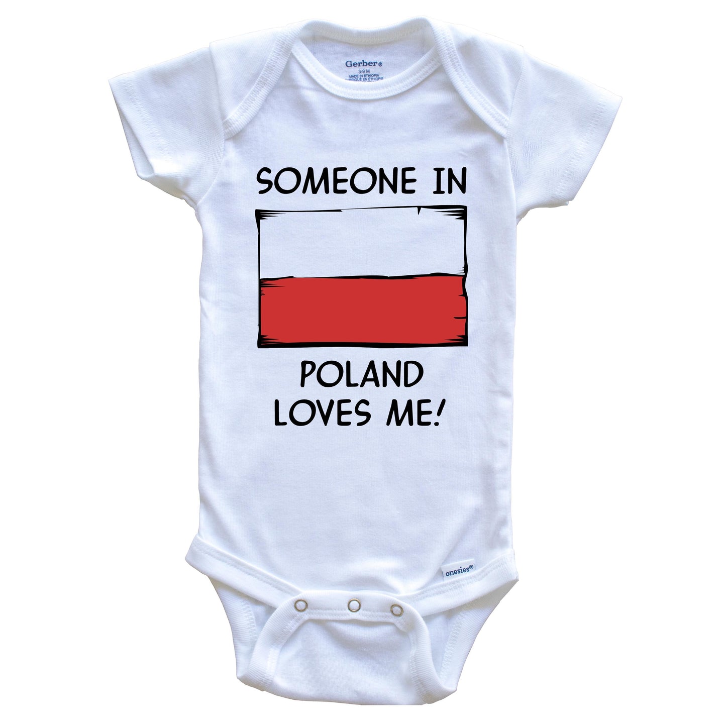 Someone In Poland Loves Me Polish Flag Baby Onesie
