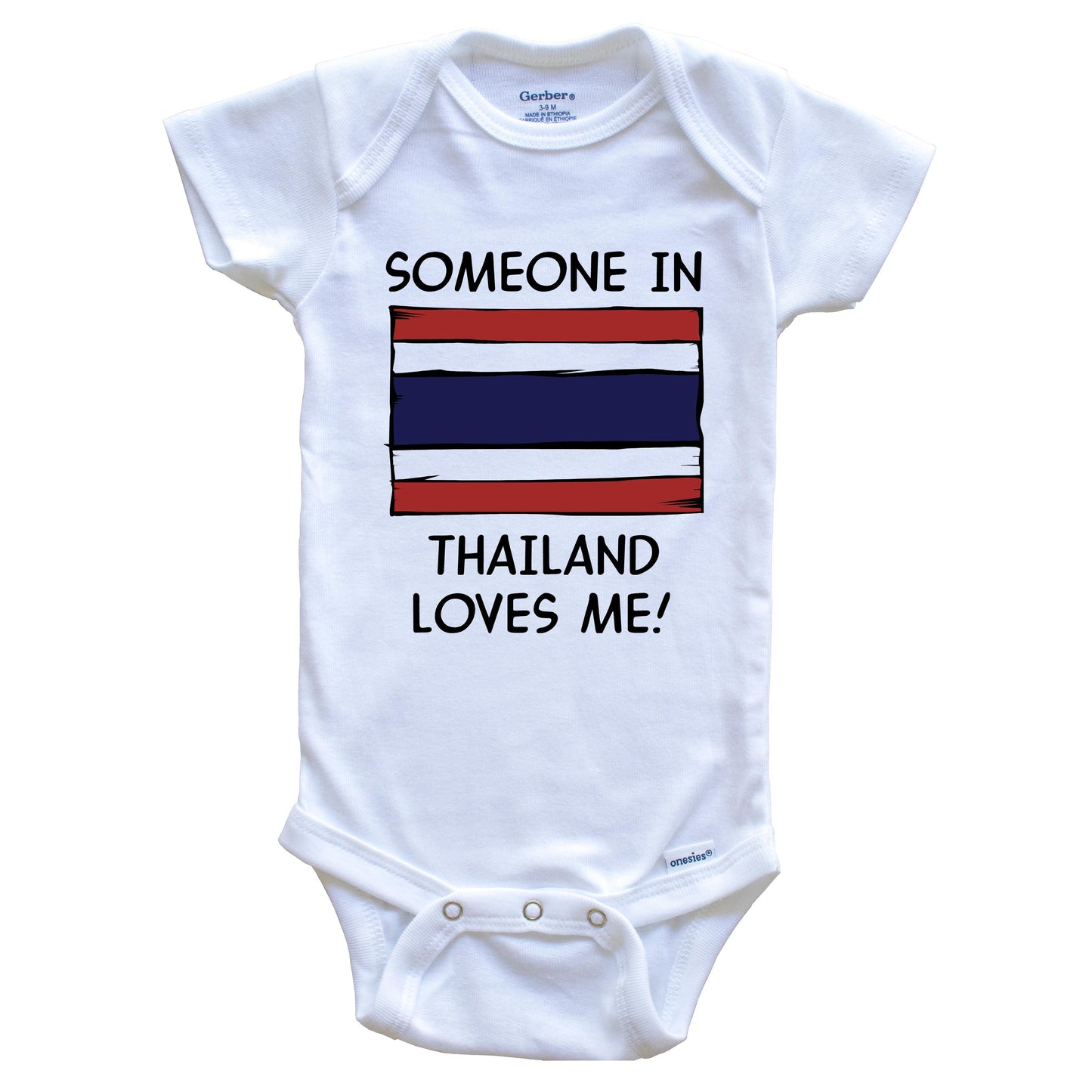 Someone In Thailand Loves Me Thai Flag Baby Onesie