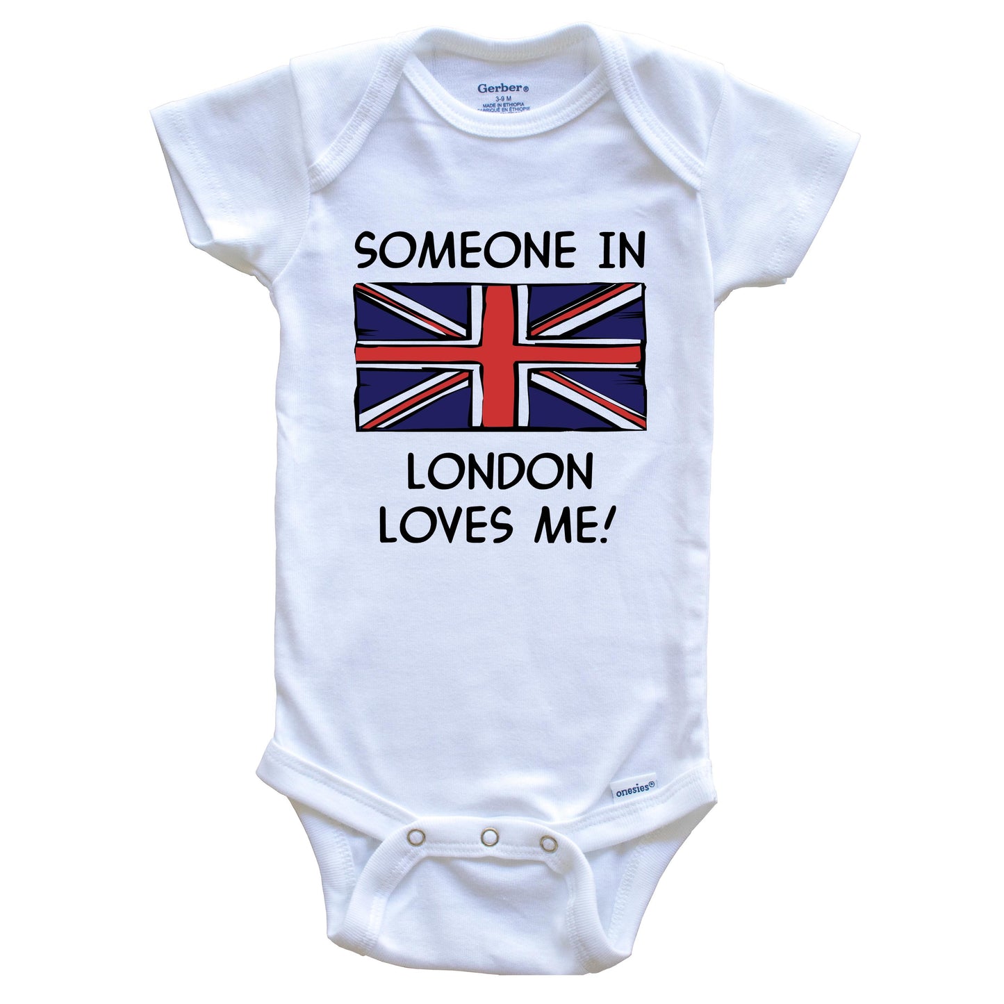 Someone In London Loves Me British Flag Baby Onesie
