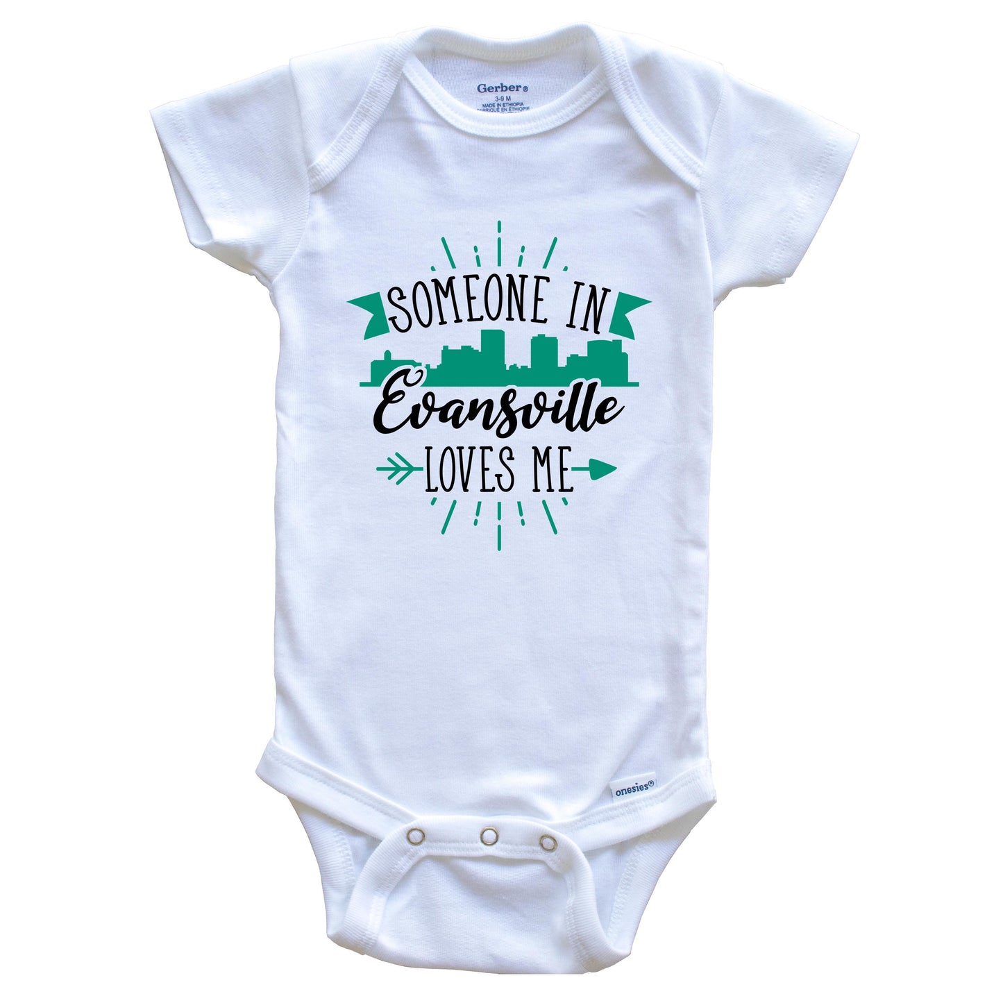 Someone In Evansville Loves Me Evansville IN Skyline Baby Onesie