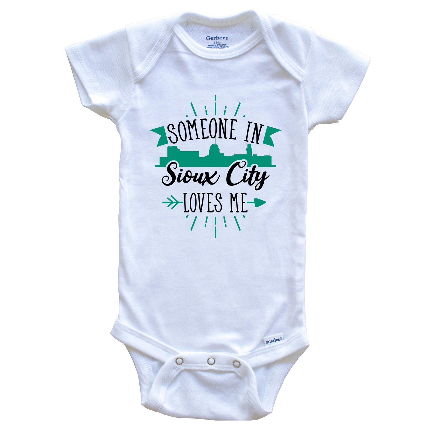 Someone In Sioux City Loves Me Sioux City IA Skyline Baby Onesie