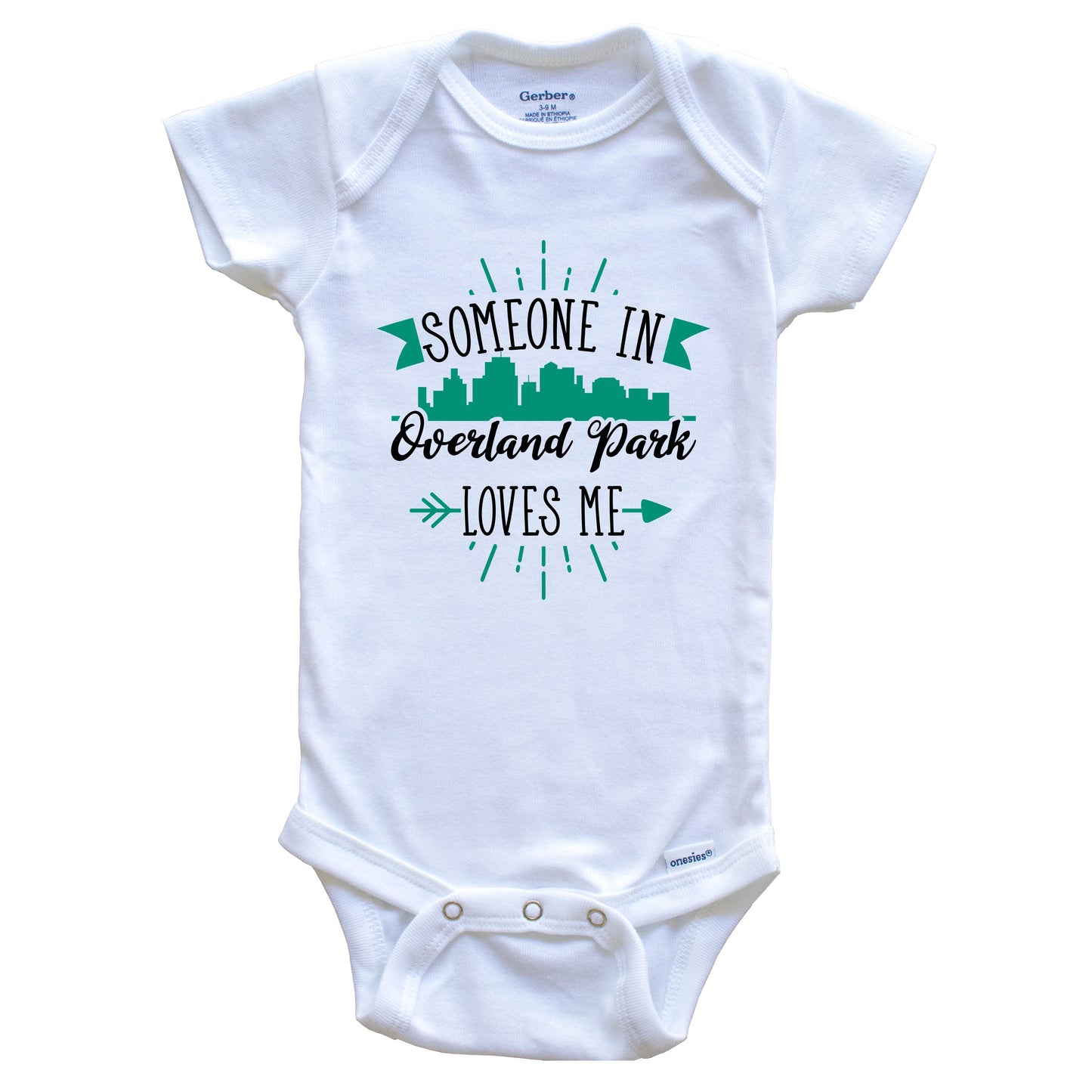 Someone In Overland Park Loves Me Overland Park KS Skyline Baby Onesie