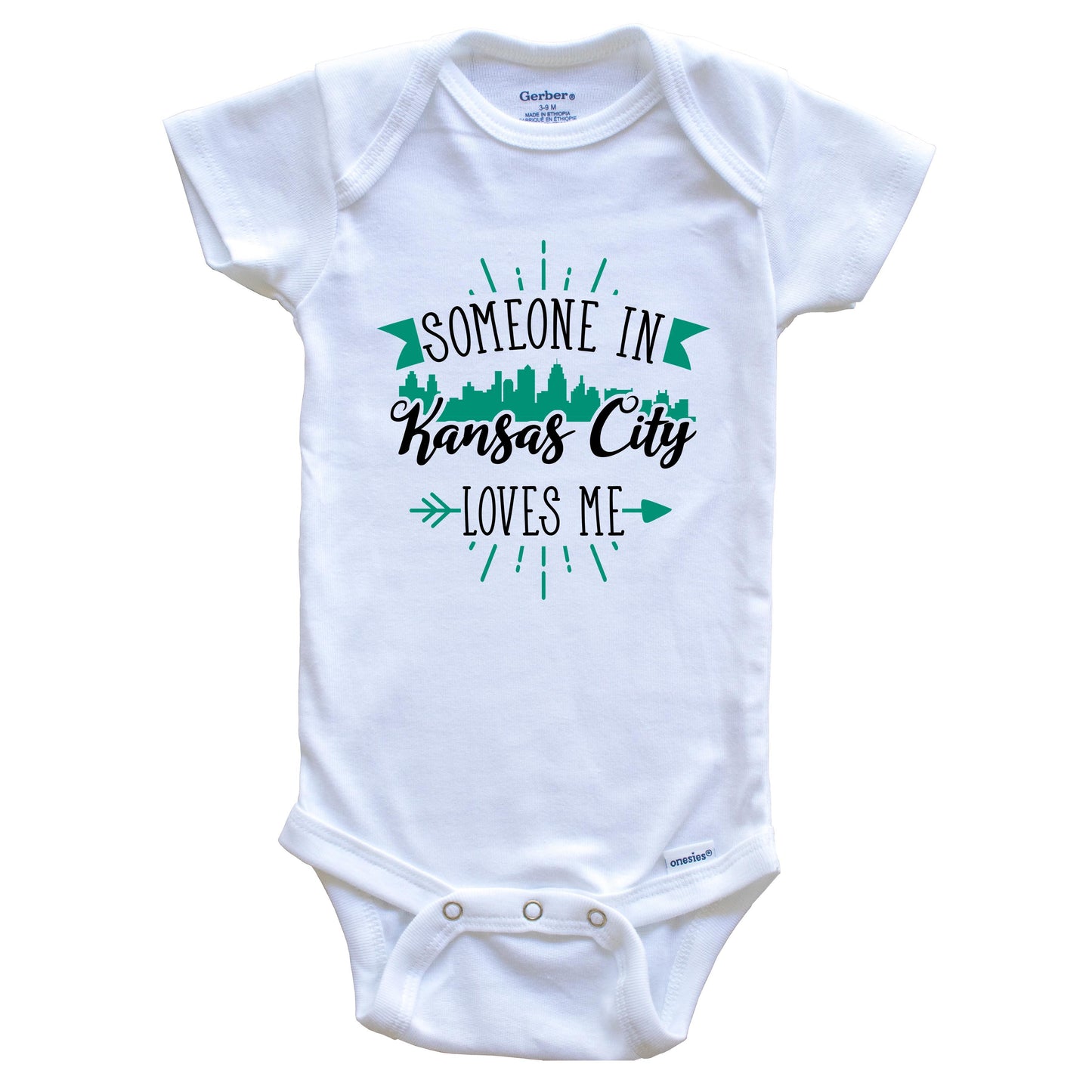 Someone In Kansas City Loves Me Kansas City MO Skyline Baby Onesie
