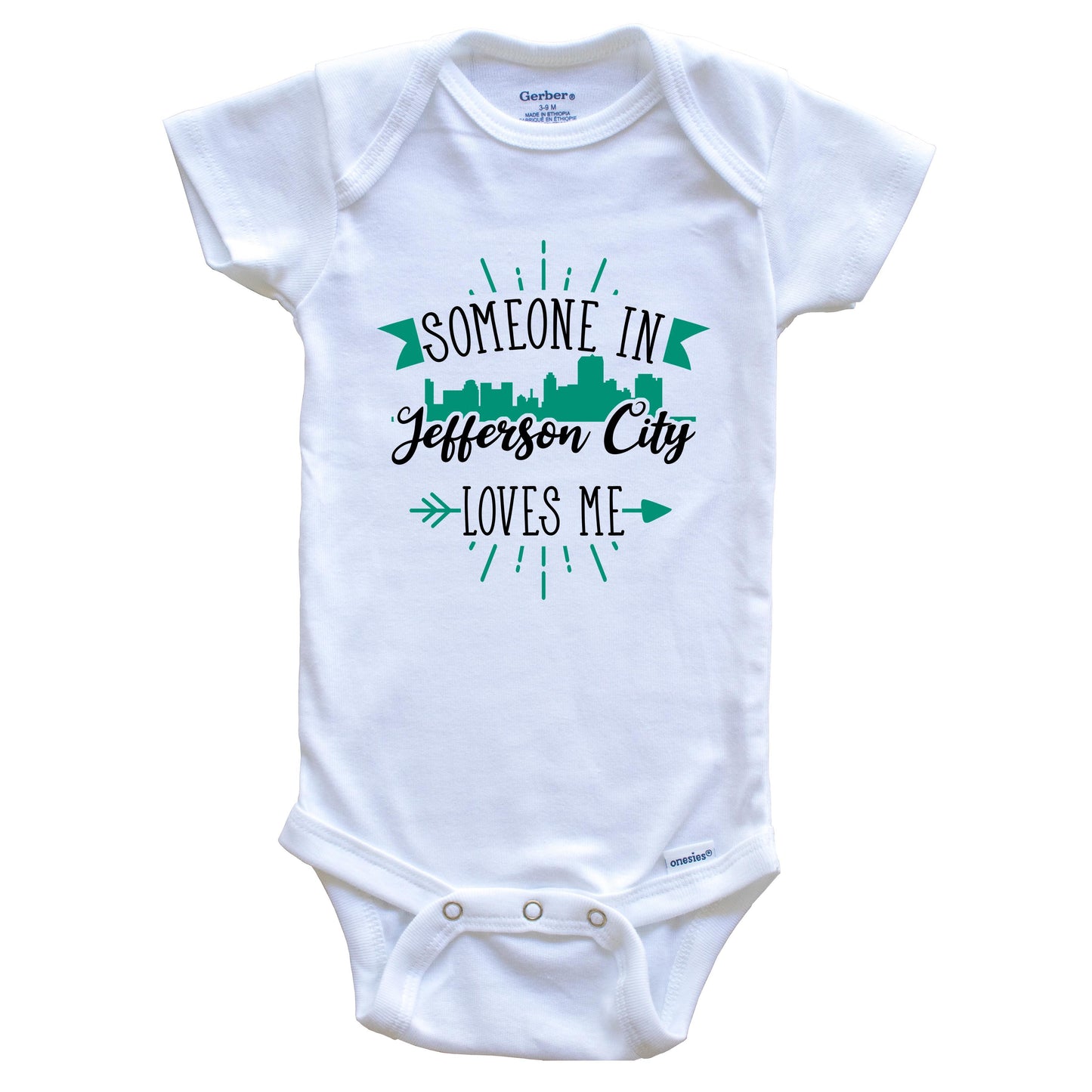 Someone In Jefferson City Loves Me Jefferson City MO Skyline Baby Onesie