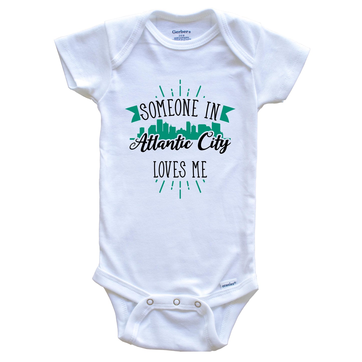 Someone In Atlantic City Loves Me Atlantic City NJ Skyline Baby Onesie