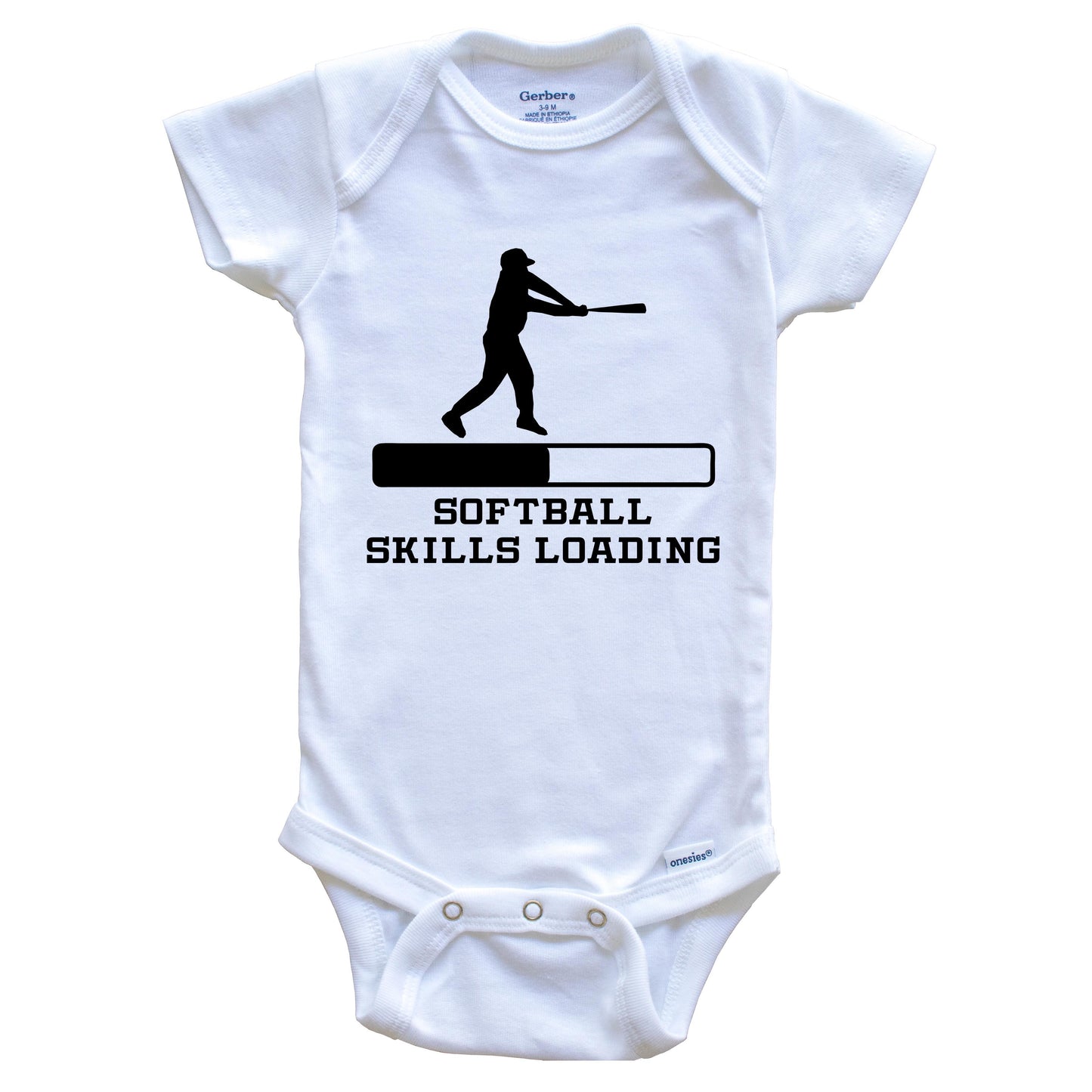 Softball Skills Loading Funny Sports Humor Baby Onesie