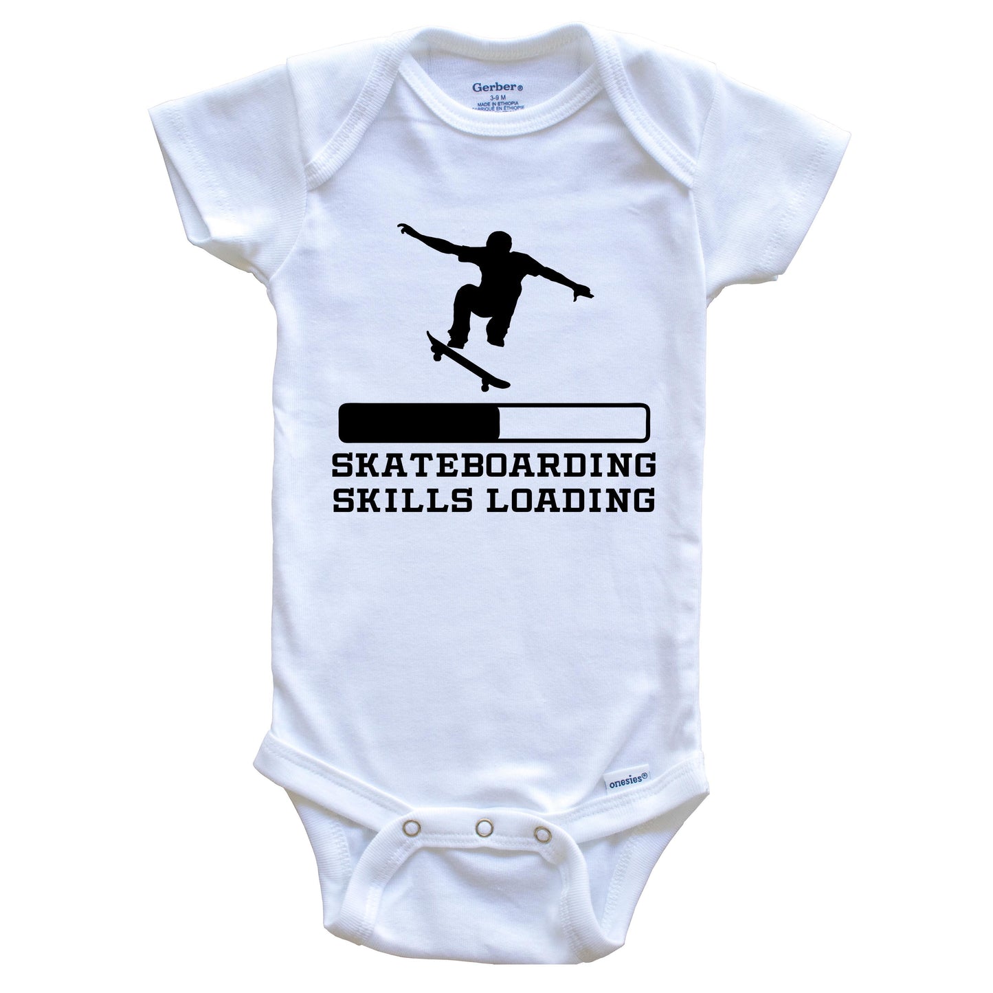 Skateboarding Skills Loading Funny Skateboard Humor Baby Onesie