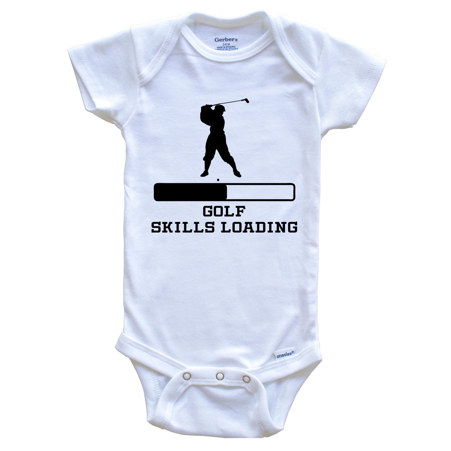 Golf Skills Loading Funny Golfing Humor Baby Onesie