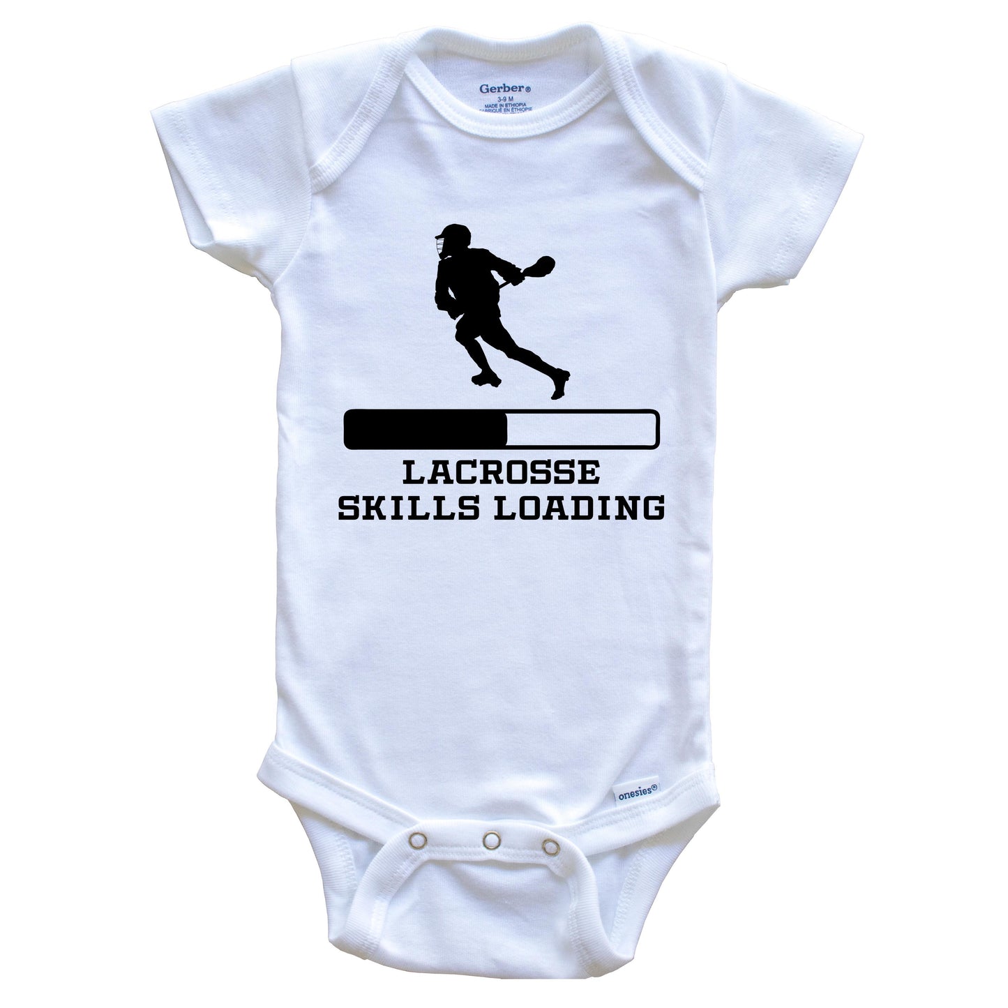 Lacrosse Skills Loading Funny Sports Humor Baby Onesie