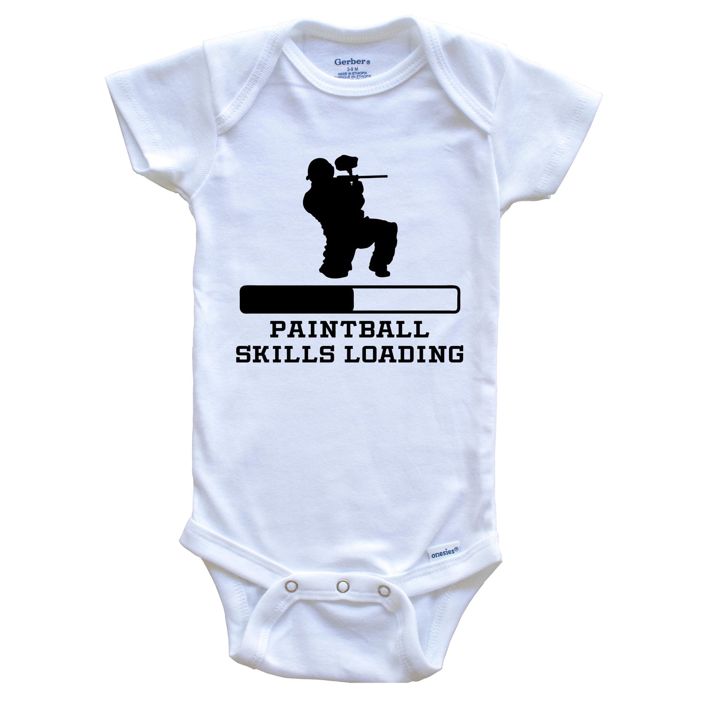 Paintball Skills Loading Funny Sports Humor Baby Onesie