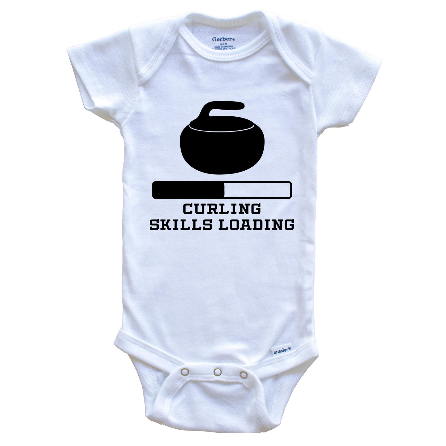 Curling Skills Loading Funny Sports Humor Baby Onesie
