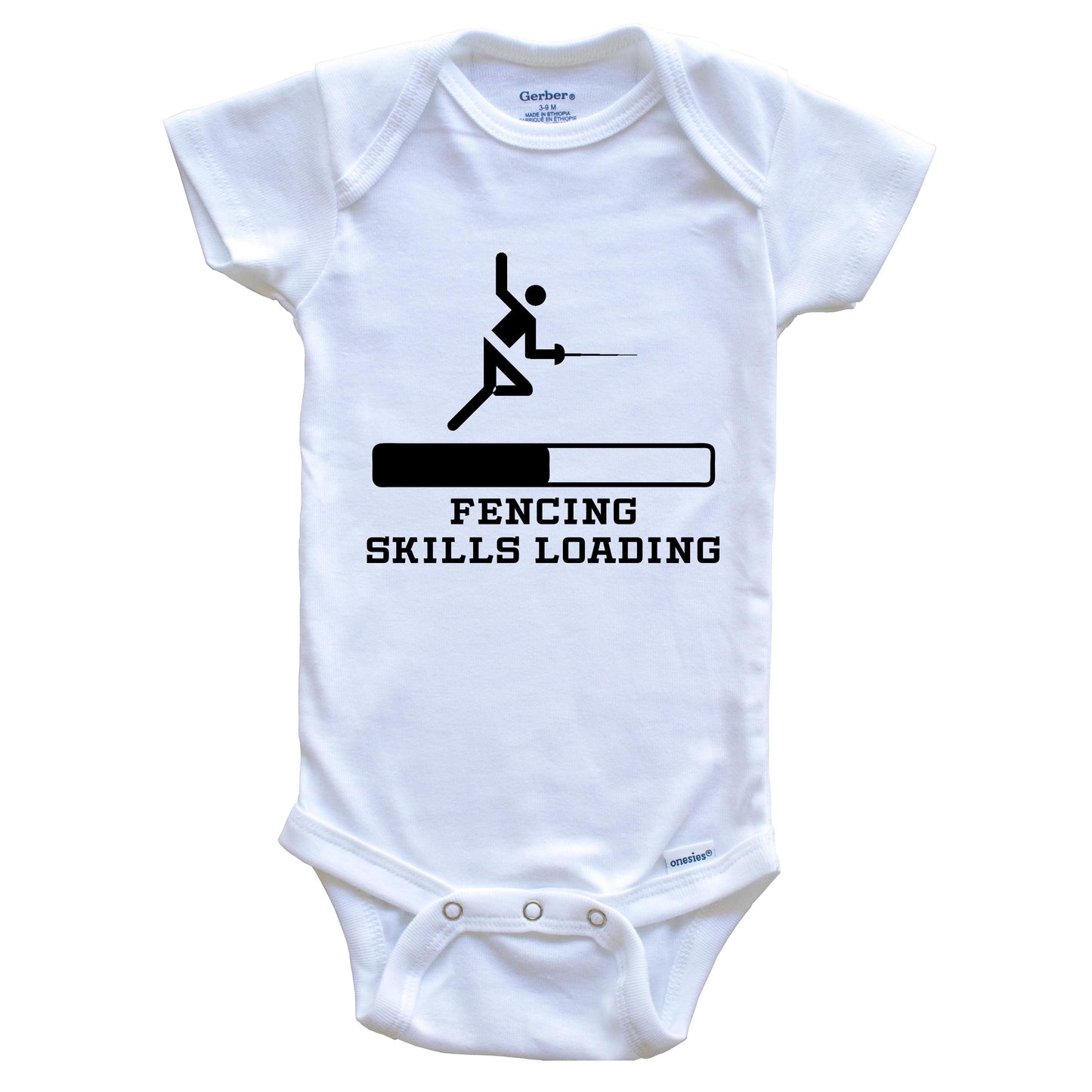Fencing Skills Loading Funny Sports Humor Baby Onesie