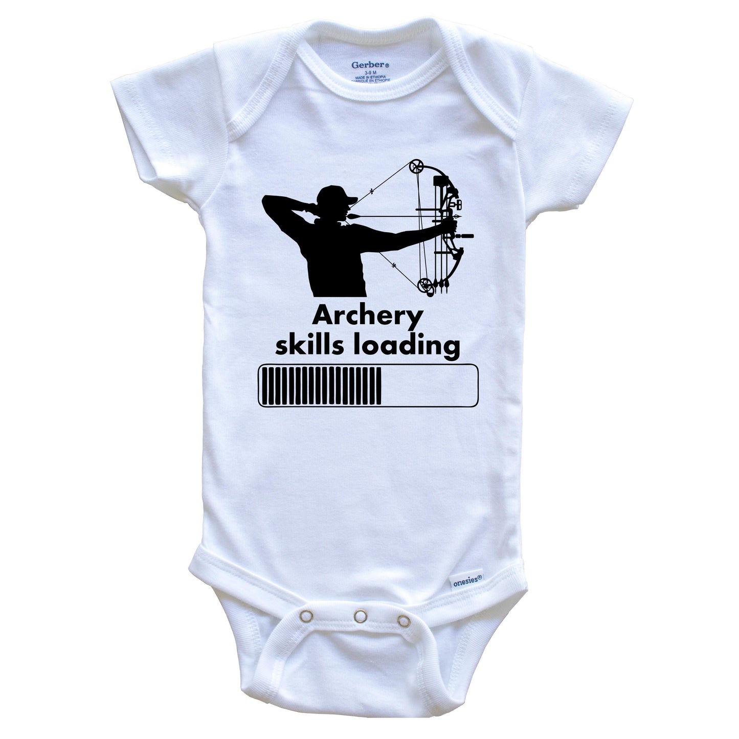 Archery Skills Loading Funny Bow Hunter Baby Onesie