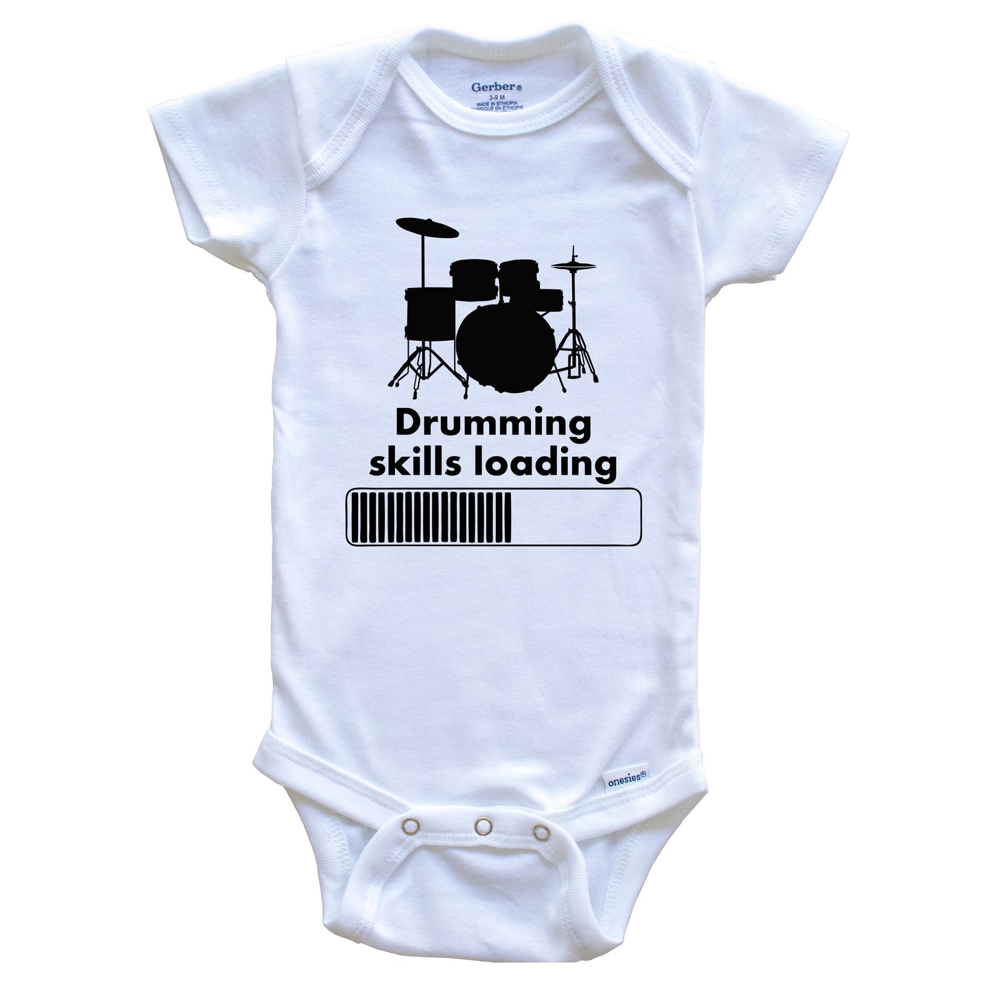 Drumming Skills Loading Funny Music Baby Onesie