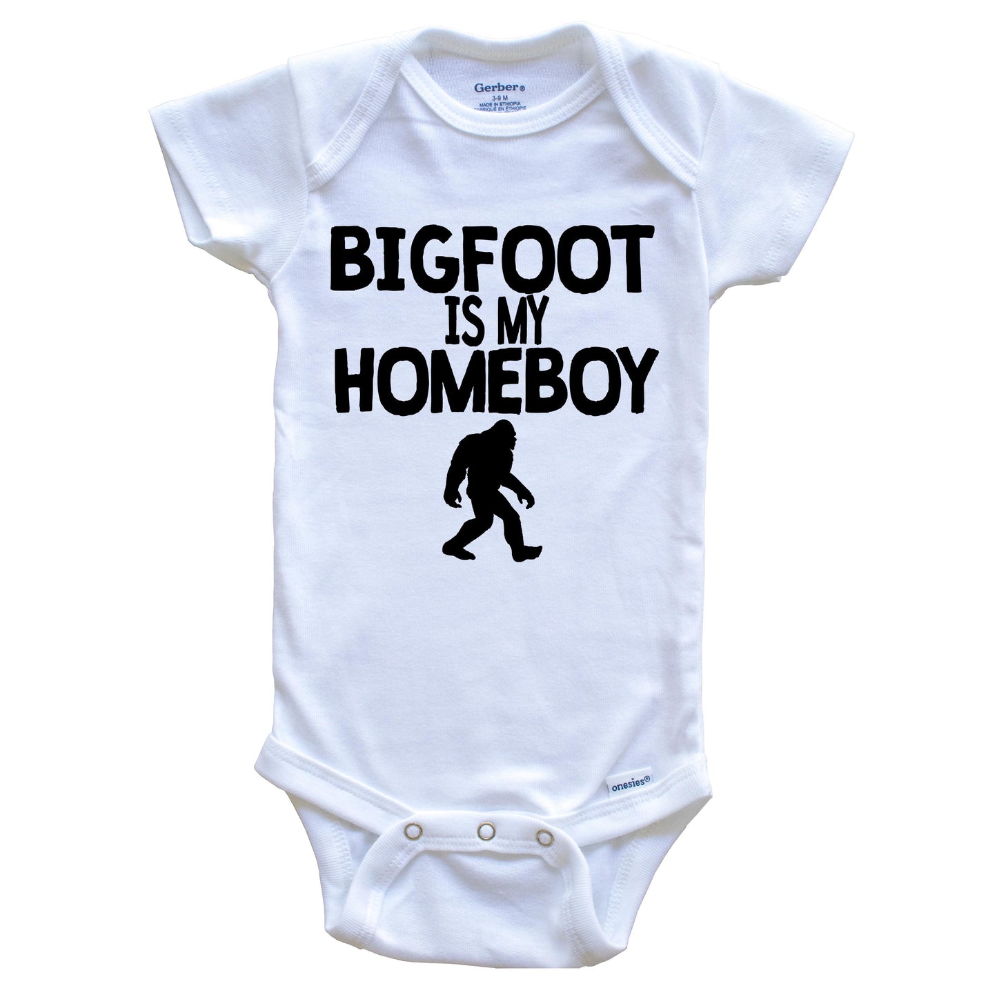 Bigfoot Is My Homeboy Funny Sasquatch Baby Onesie