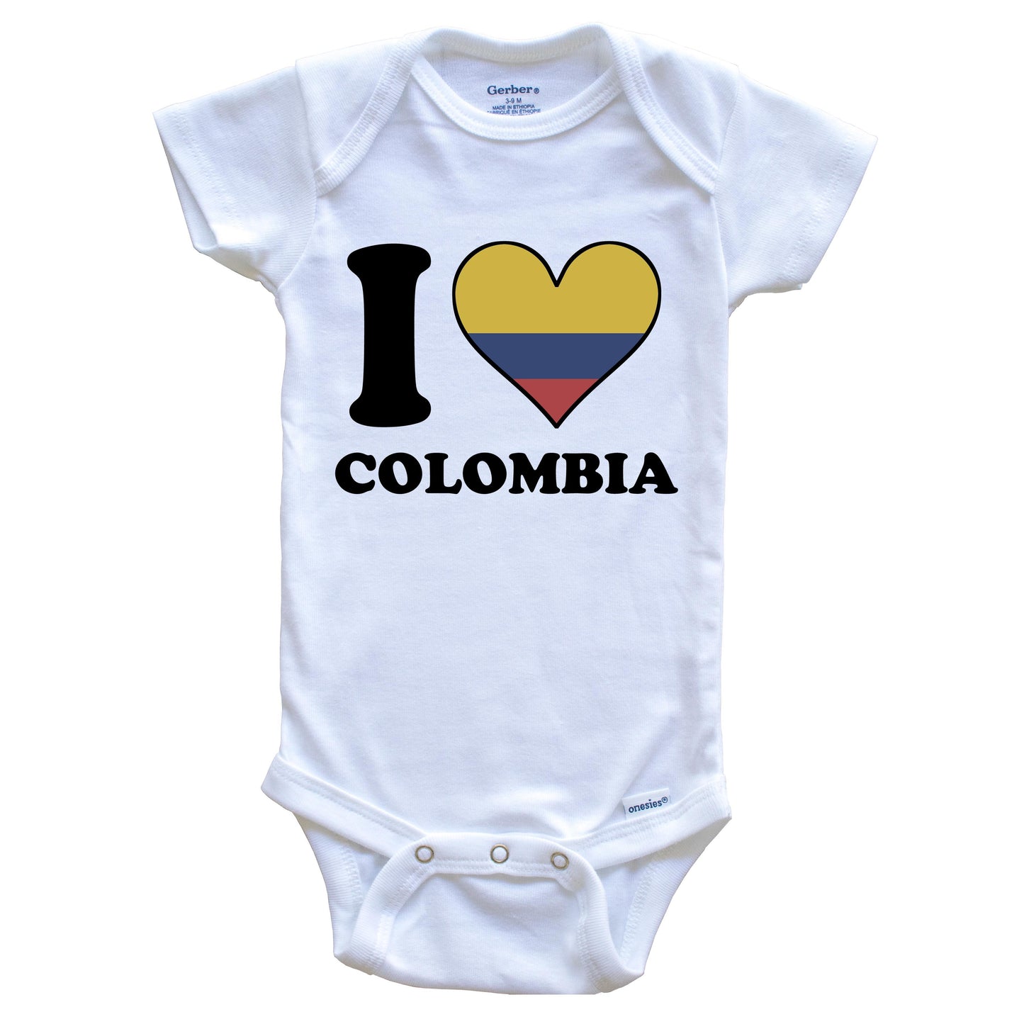 I Love Colombia Colombian Flag Heart Baby Onesie