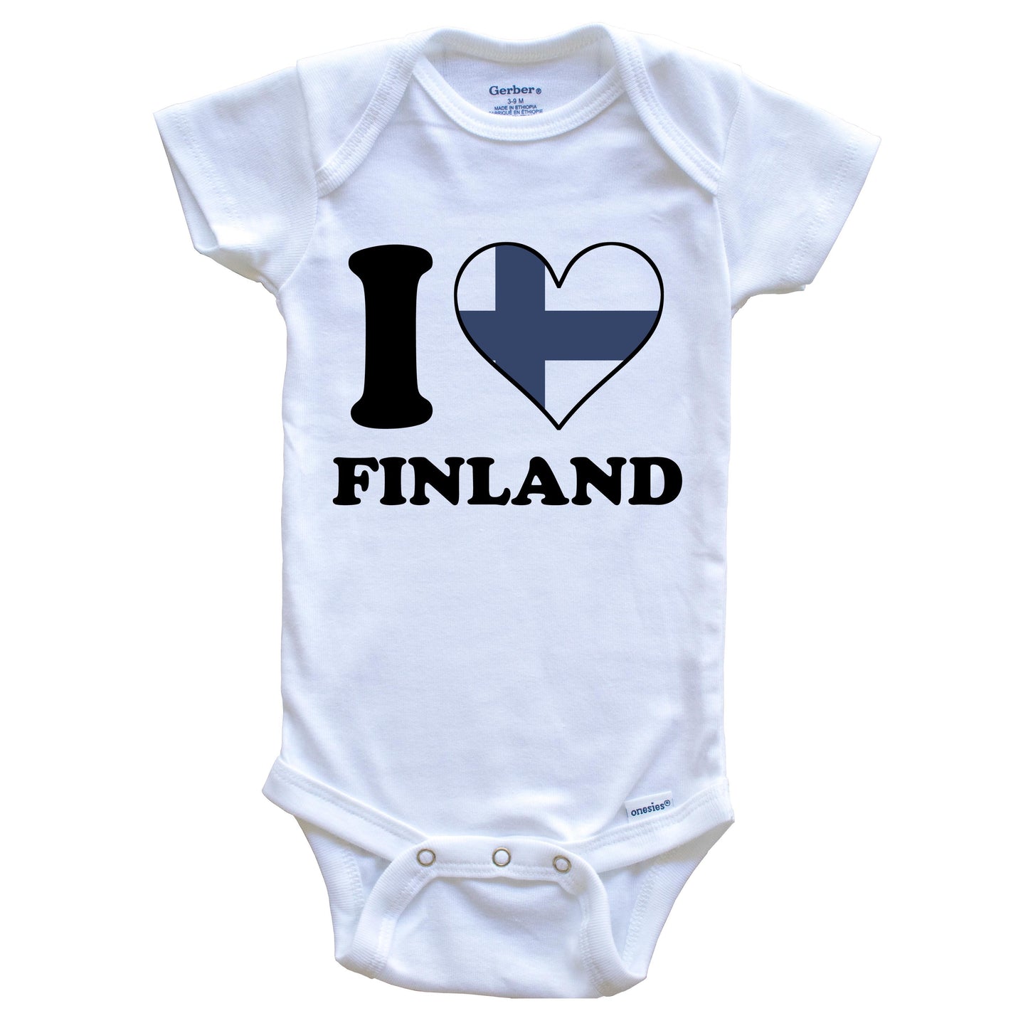 I Love Finland Finnish Flag Heart Baby Onesie