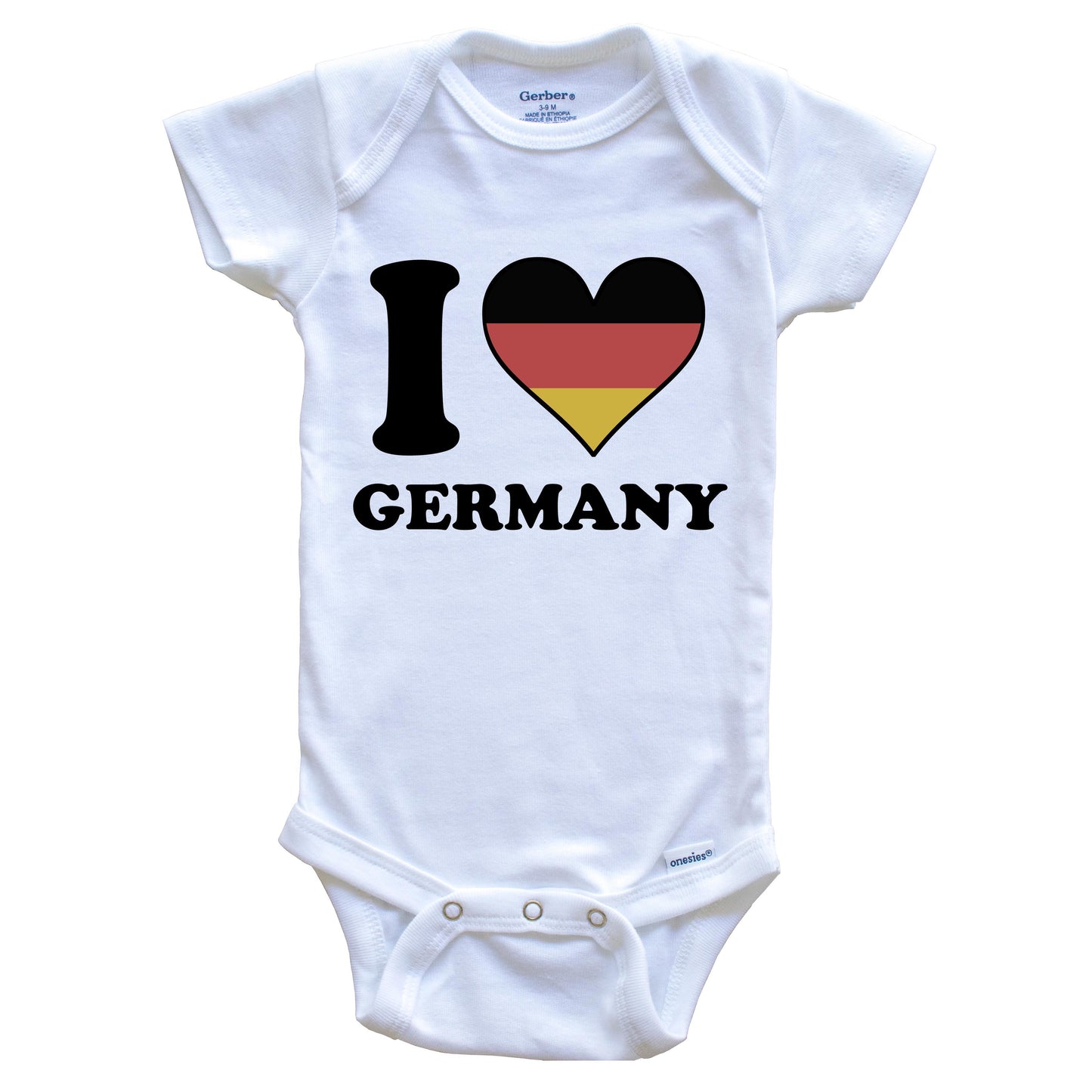 I Love Germany German Flag Heart Baby Onesie