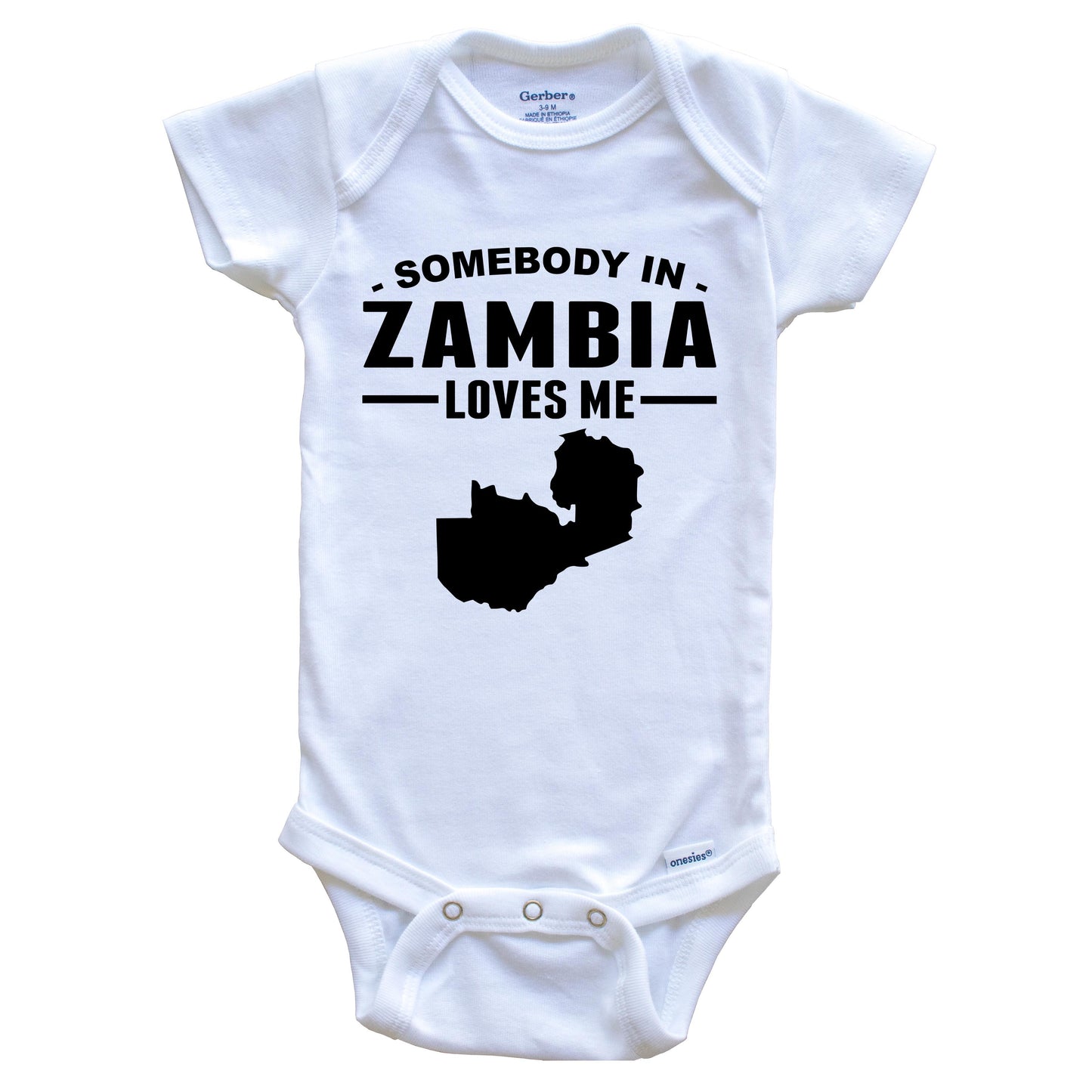 Somebody In Zambia Loves Me Baby Onesie