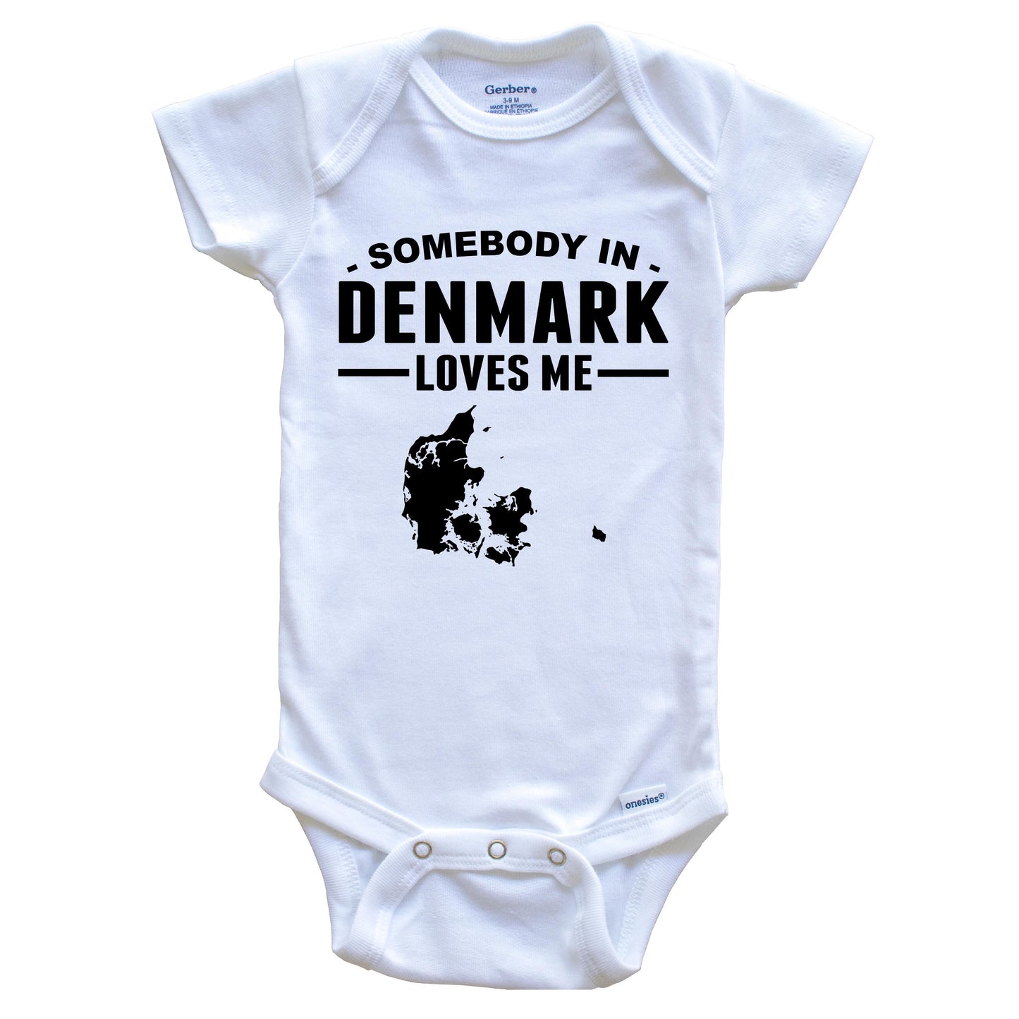Somebody In Denmark Loves Me Baby Onesie