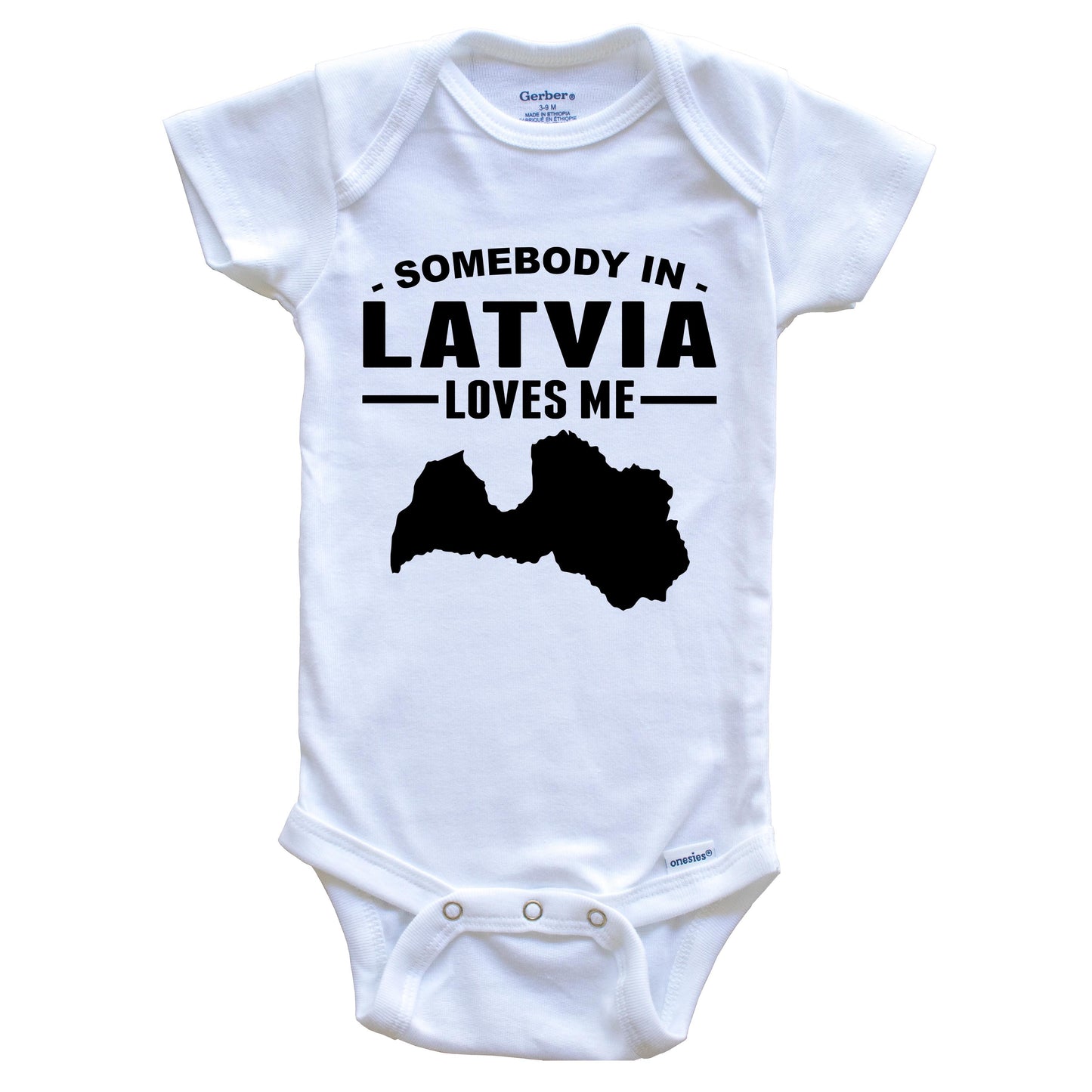 Somebody In Latvia Loves Me Baby Onesie
