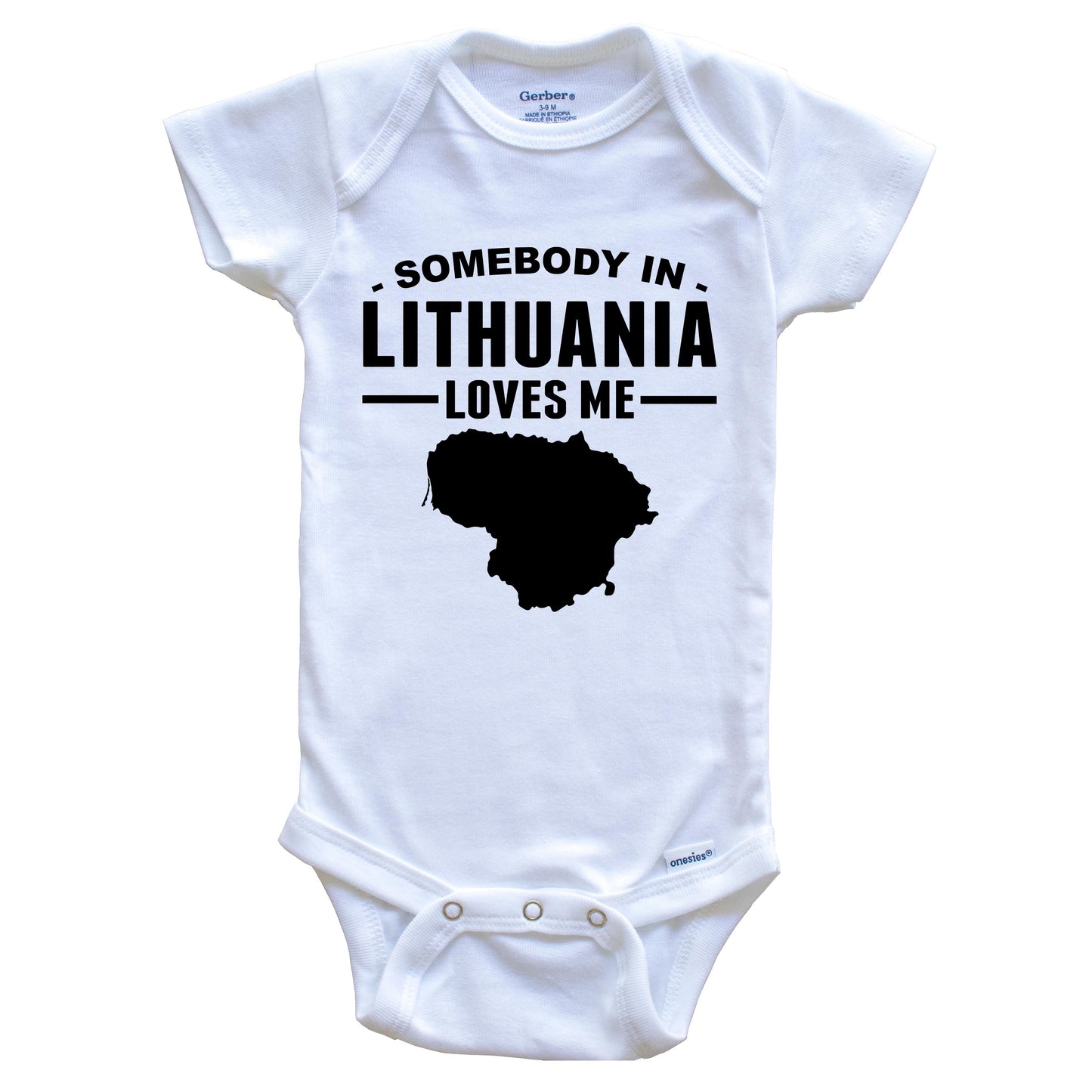 Somebody In Lithuania Loves Me Baby Onesie