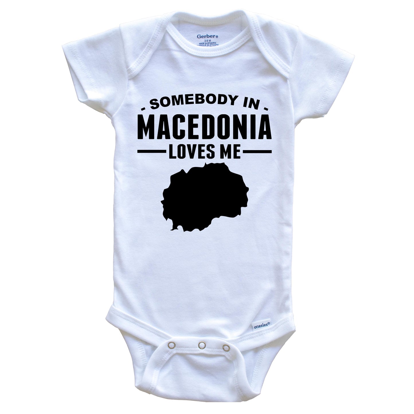 Somebody In Macedonia Loves Me Baby Onesie