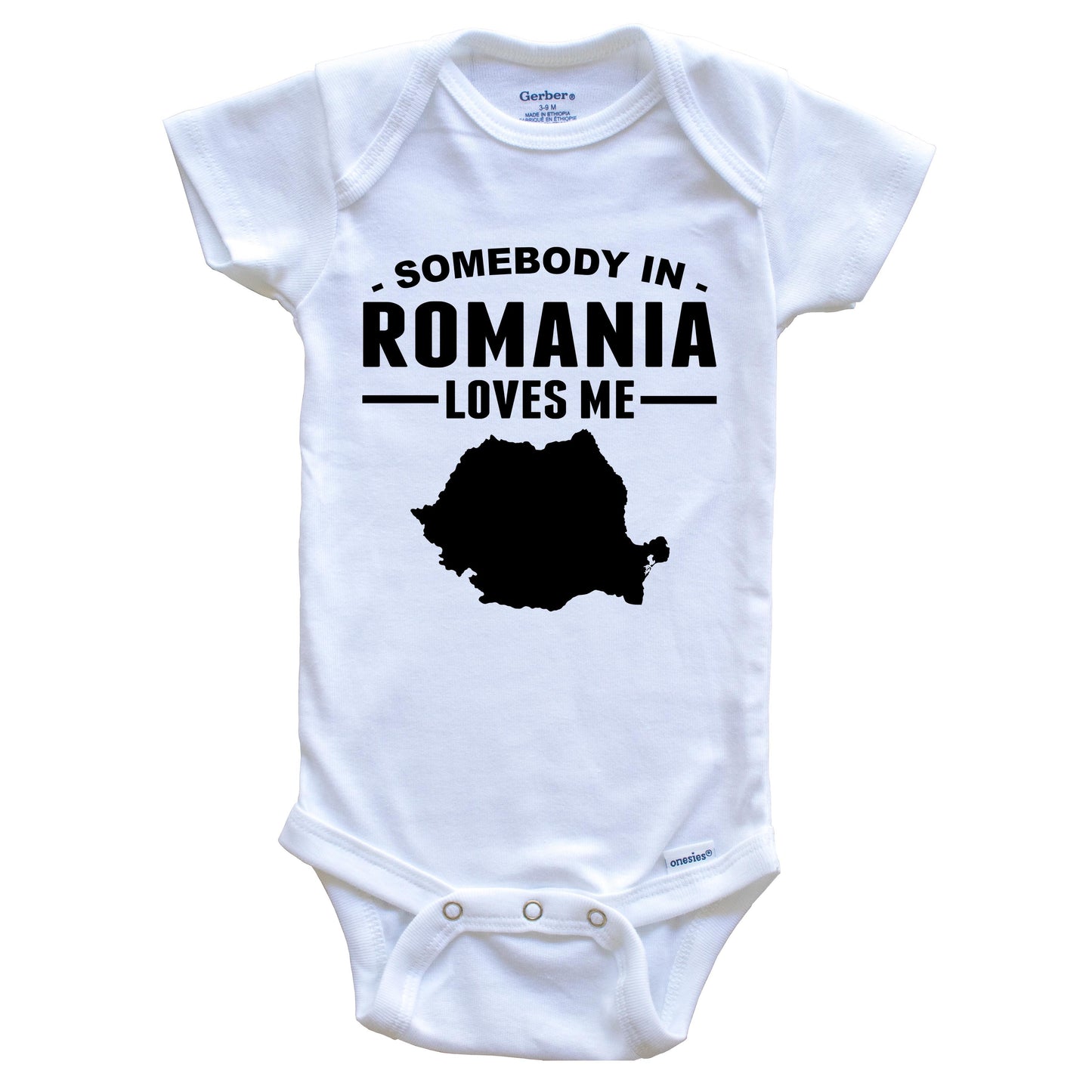 Somebody In Romania Loves Me Baby Onesie